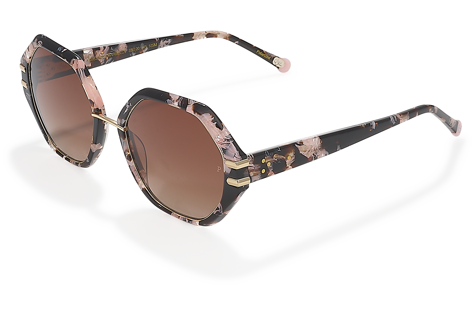Clémence & Margaux La Marbella lunettes de soleil Marbré Rose Brun