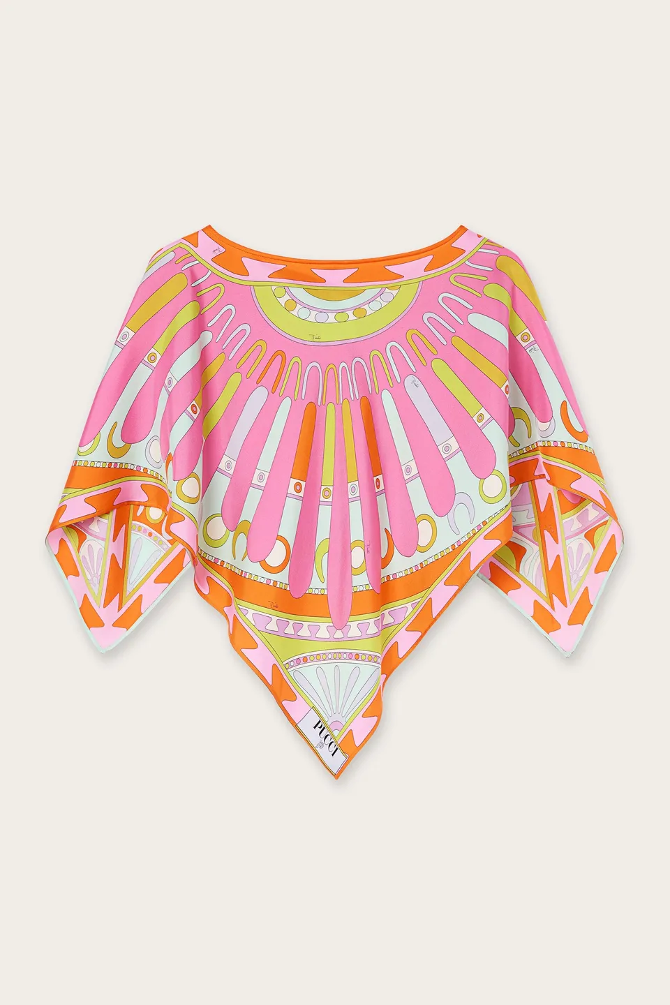 Emilio Pucci Soleil top caftan soie multicolore