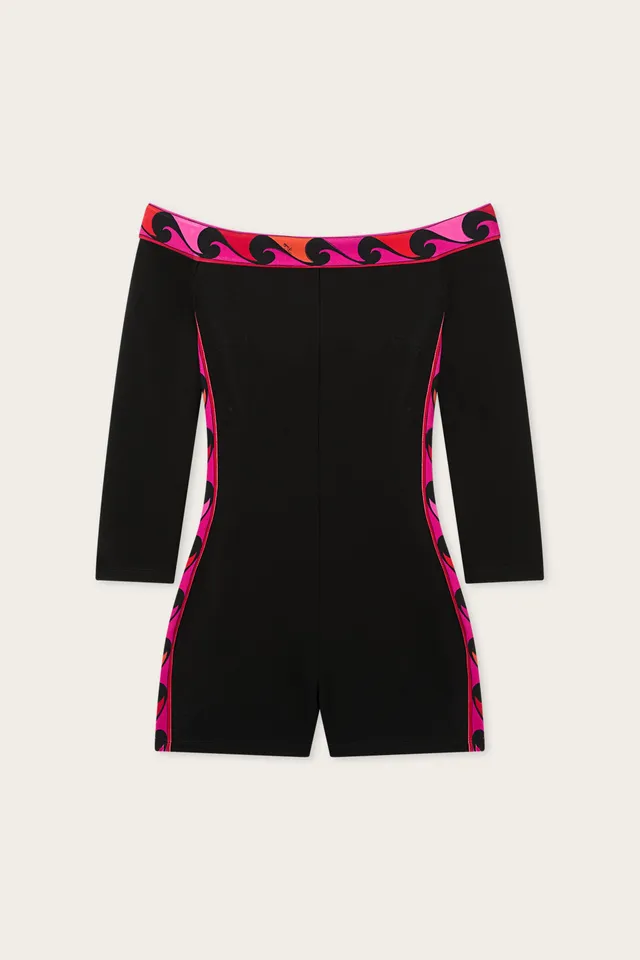 Emilio Pucci Combinaison short noire col bateau