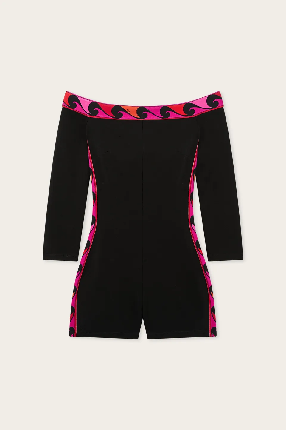Emilio Pucci Combinaison short noire col bateau