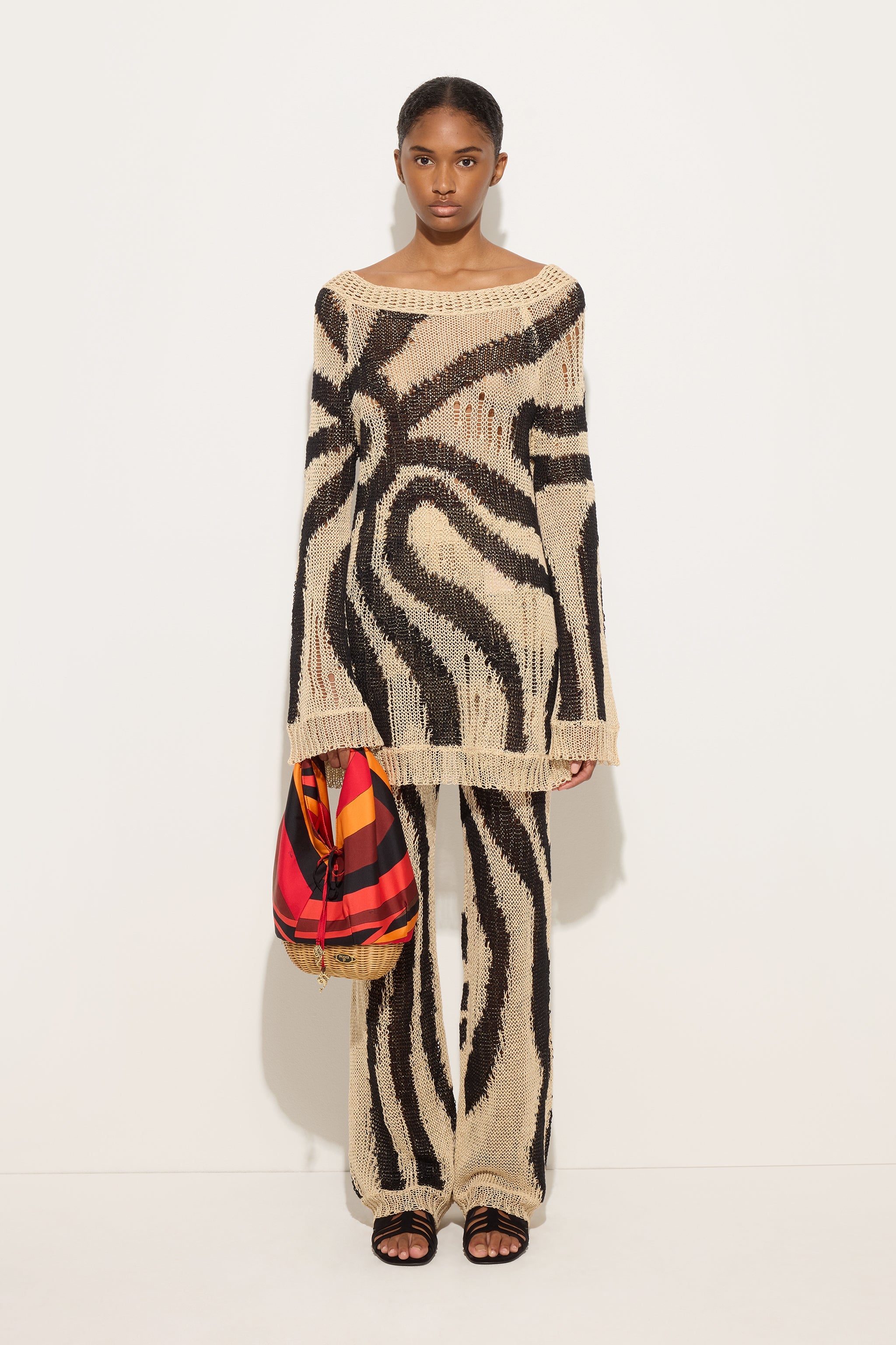 Emilio Pucci Dresses robe en lin marbre corda nero XS
