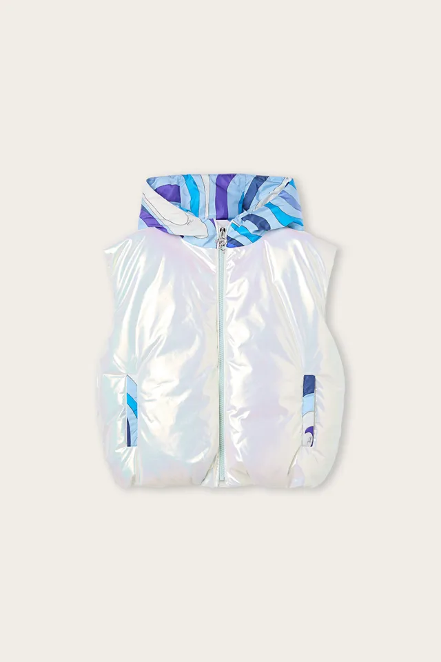 Emilio Pucci Junior doudoune sans manches avorio holo