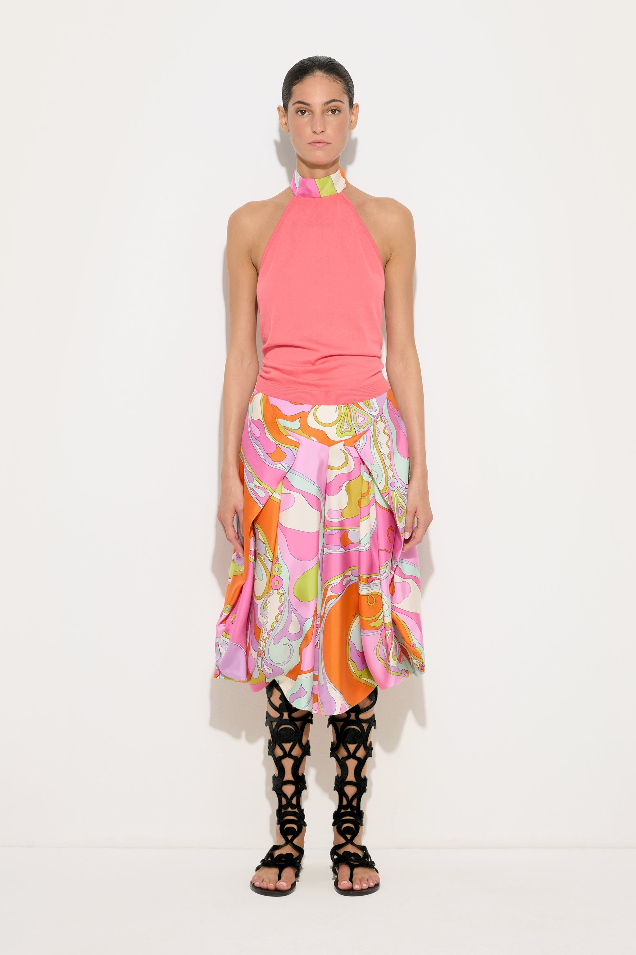 Emilio Pucci Orchidee pantalon soie multicolore sarong