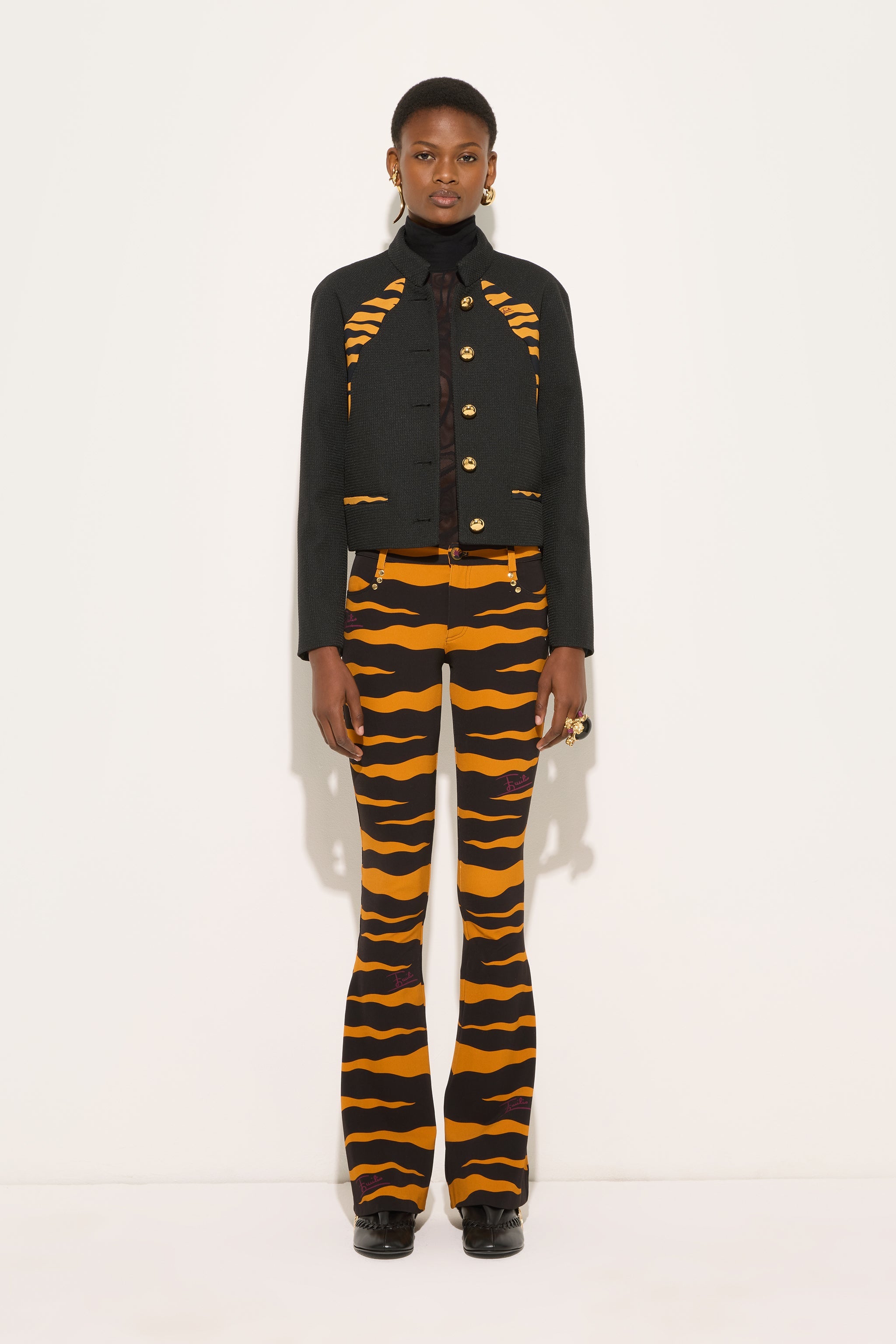 Emilio Pucci veste noire polyester détails imprimés 38