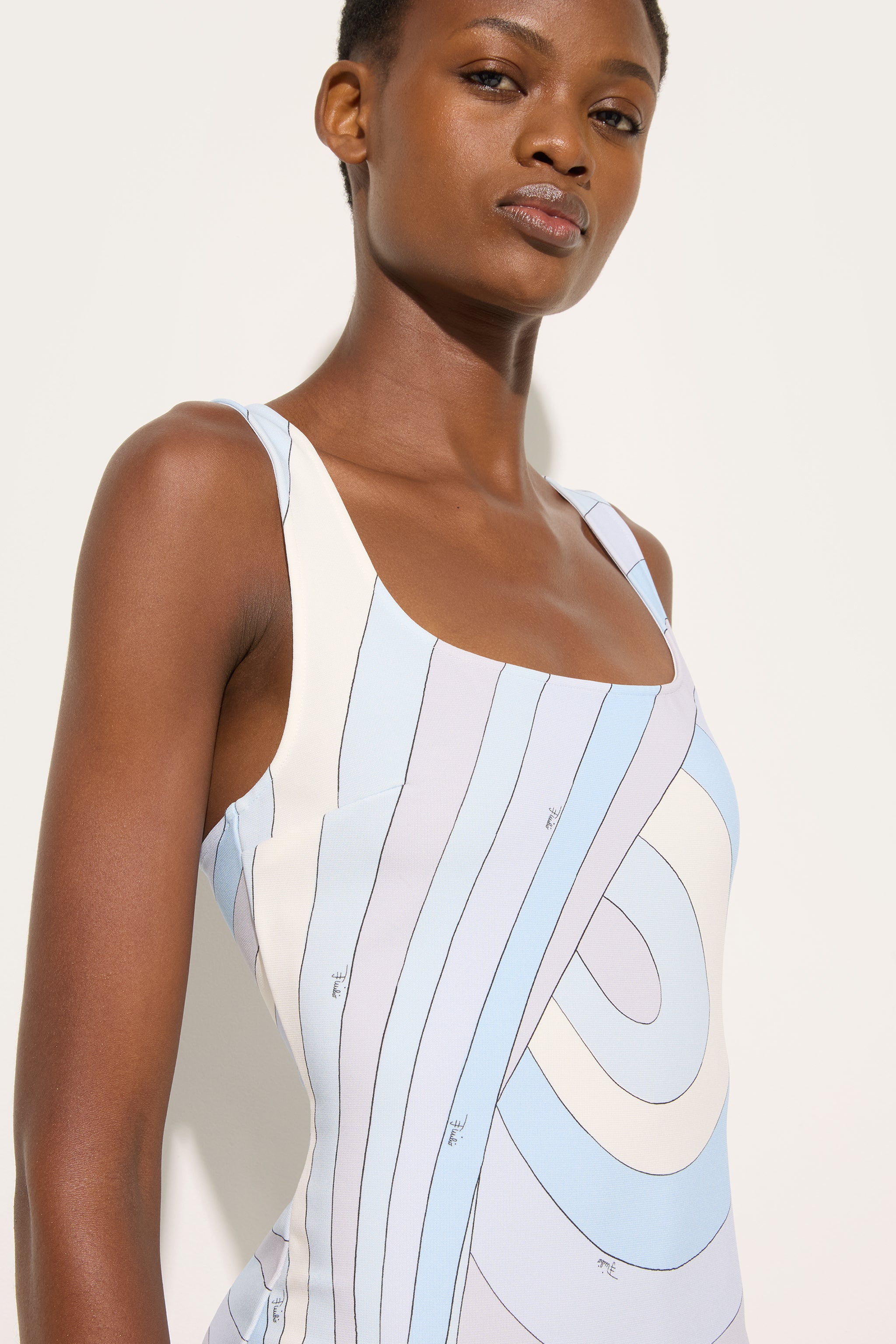 Emilio Pucci Iride mini robe jersey bleu clair