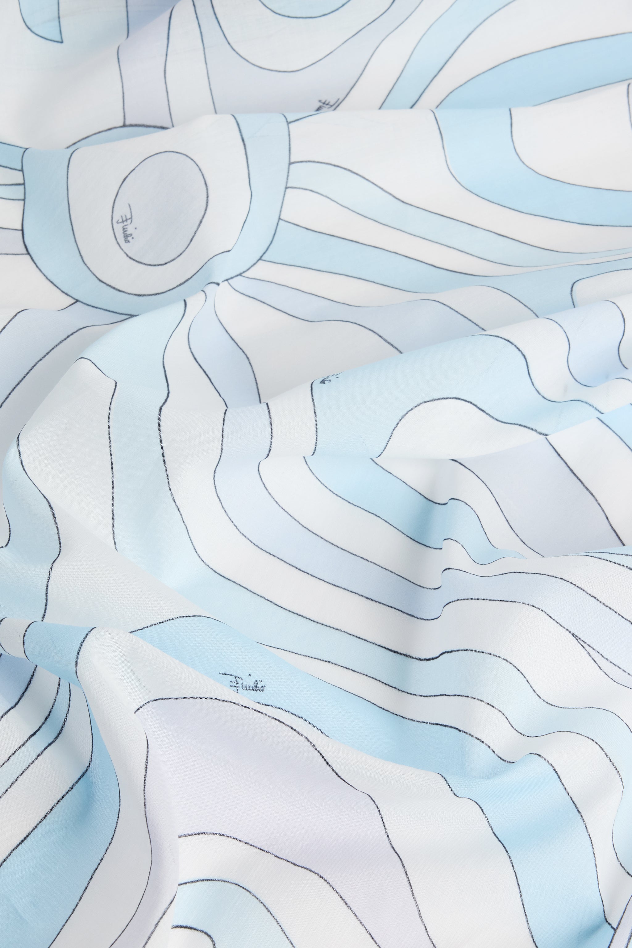 Emilio Pucci Sarong paréo coton marbre bleu clair OS