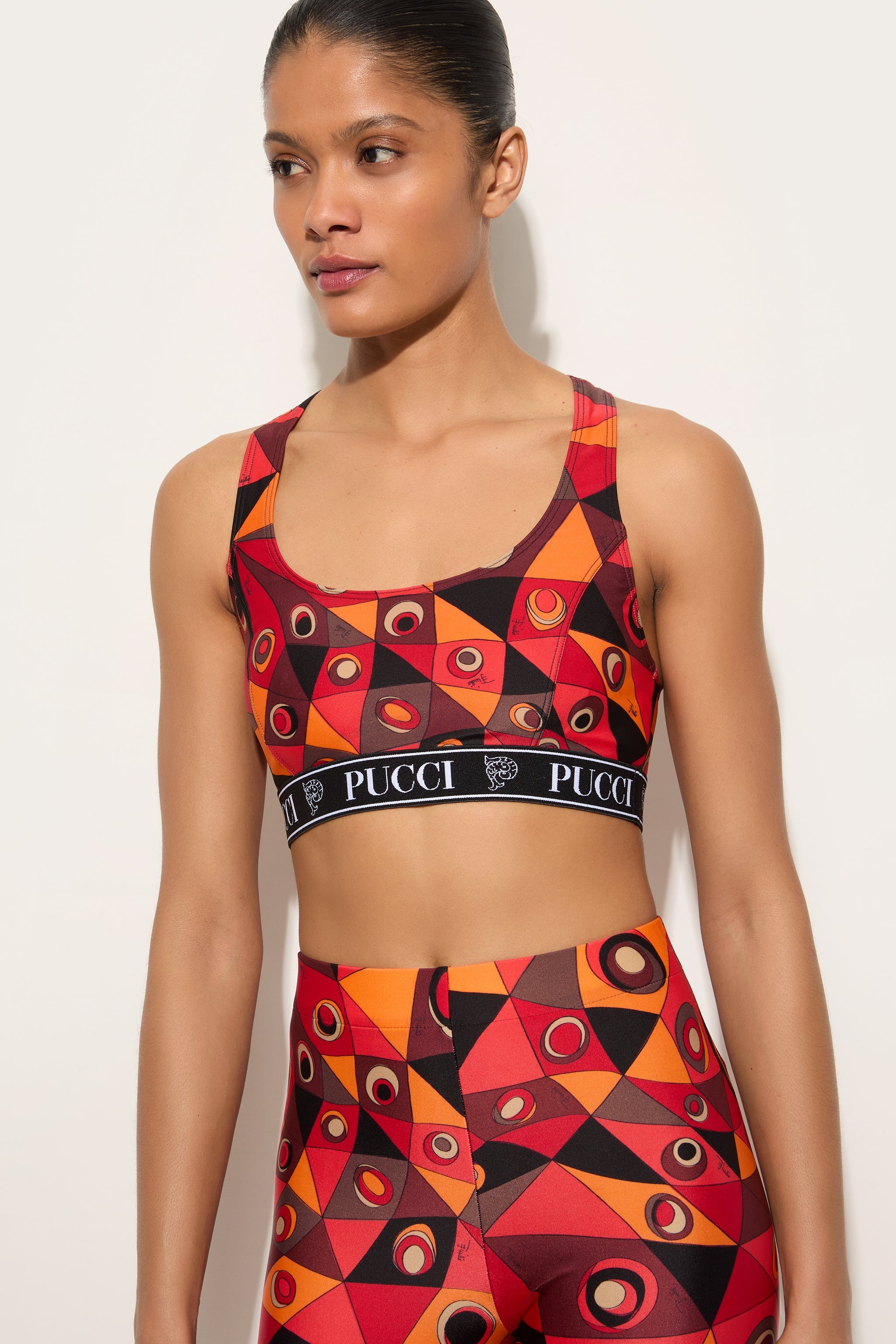Emilio Pucci Occhi 6HTP576H865 top sport lycra orange noir