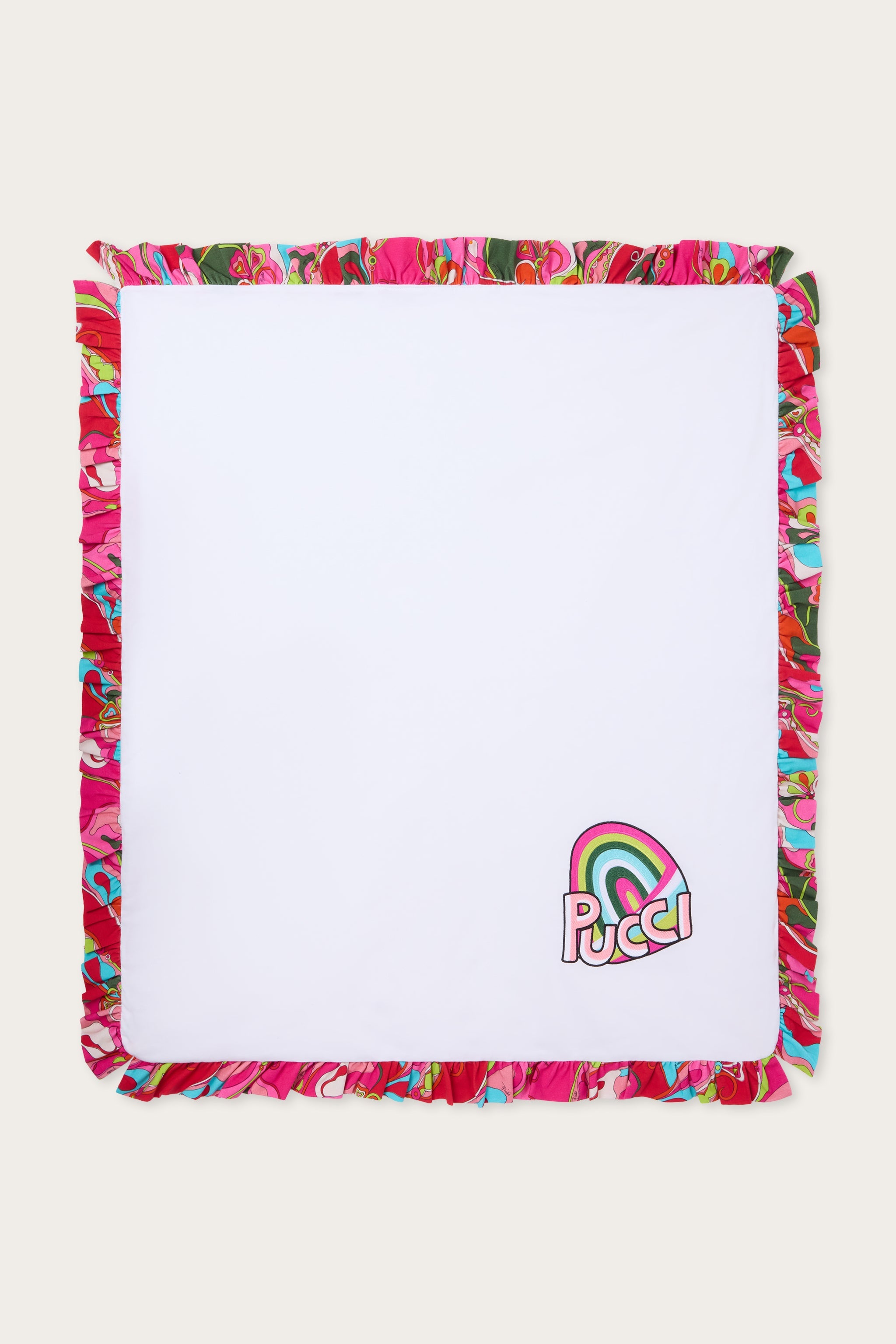 Emilio Pucci couverture bébé coton bio blanc multicolore
