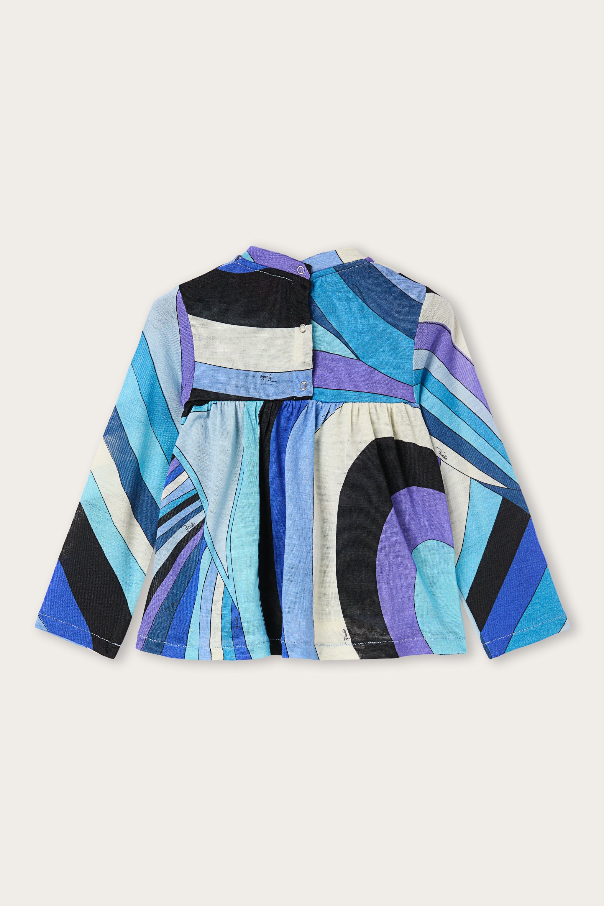Emilio Pucci Iride pull bébé ivoire bleu manches longues