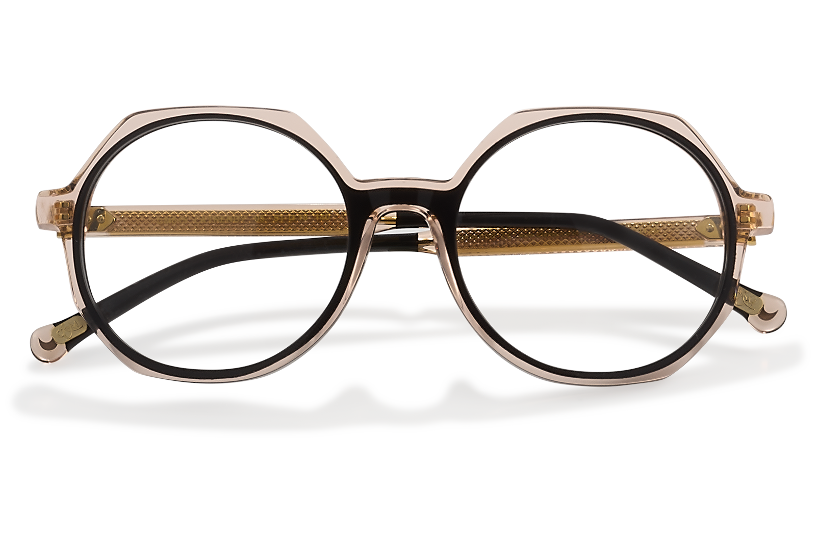 Clémence & Margaux La Trendy lunettes de vue ronde noir cristal