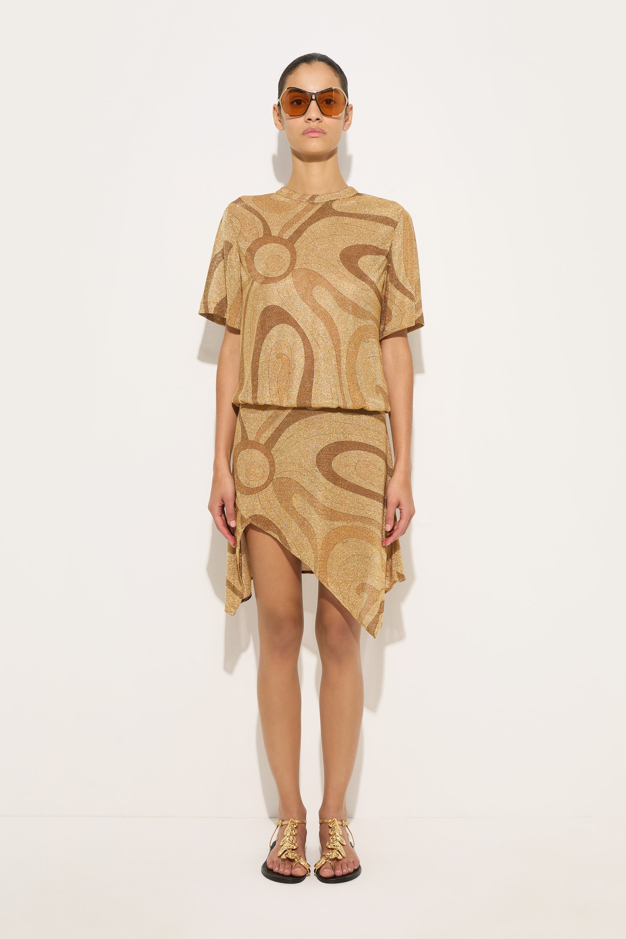 Emilio Pucci Marmo Top Lurex Doré Femme