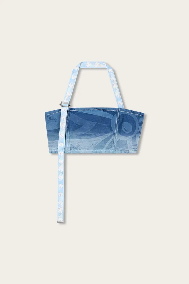 Emilio Pucci Top Denim Marmo haut bleu clair dégradé