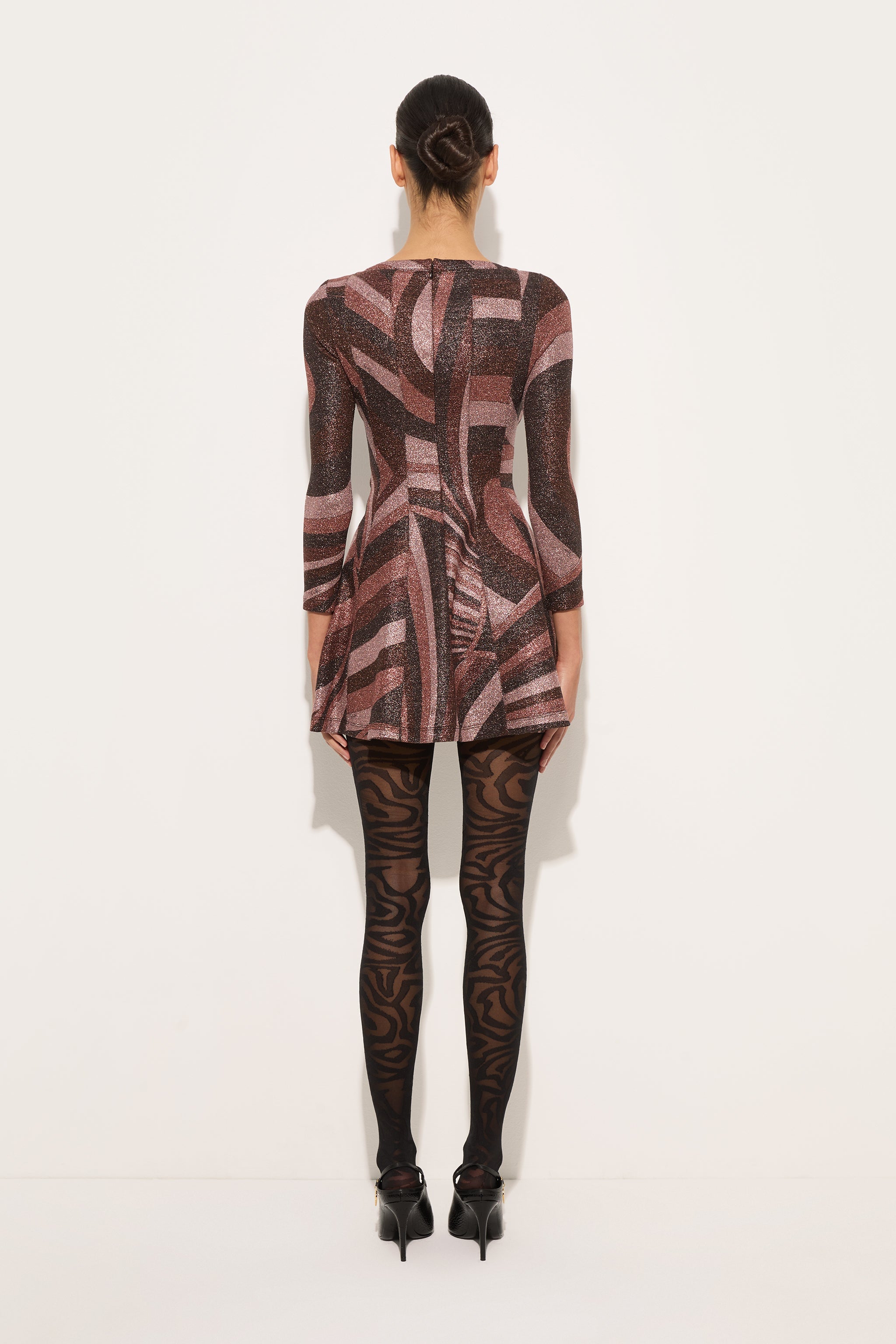 Emilio Pucci Iride robe jersey lurex bordeaux 38