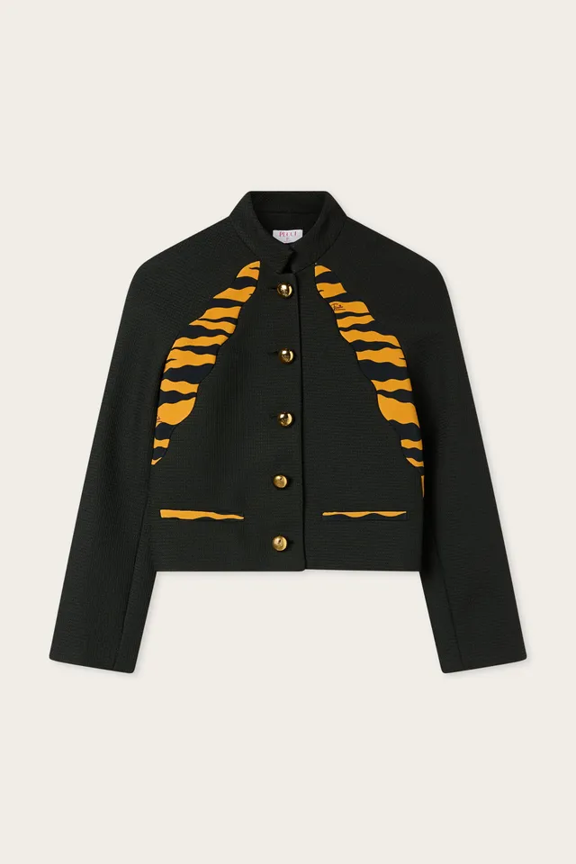 Emilio Pucci veste noire polyester détails imprimés 38