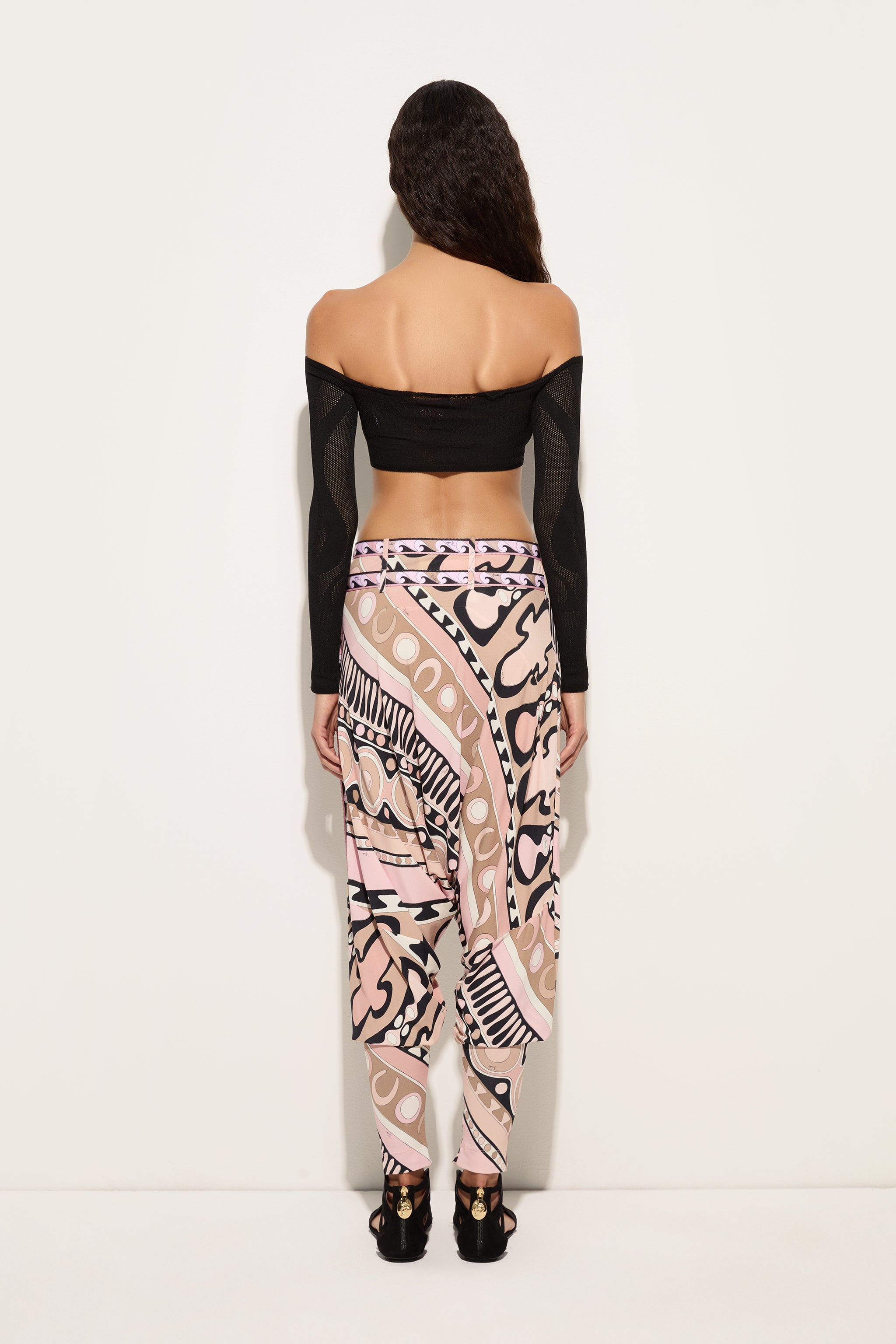 Emilio Pucci Marmo crop top noir XXS
