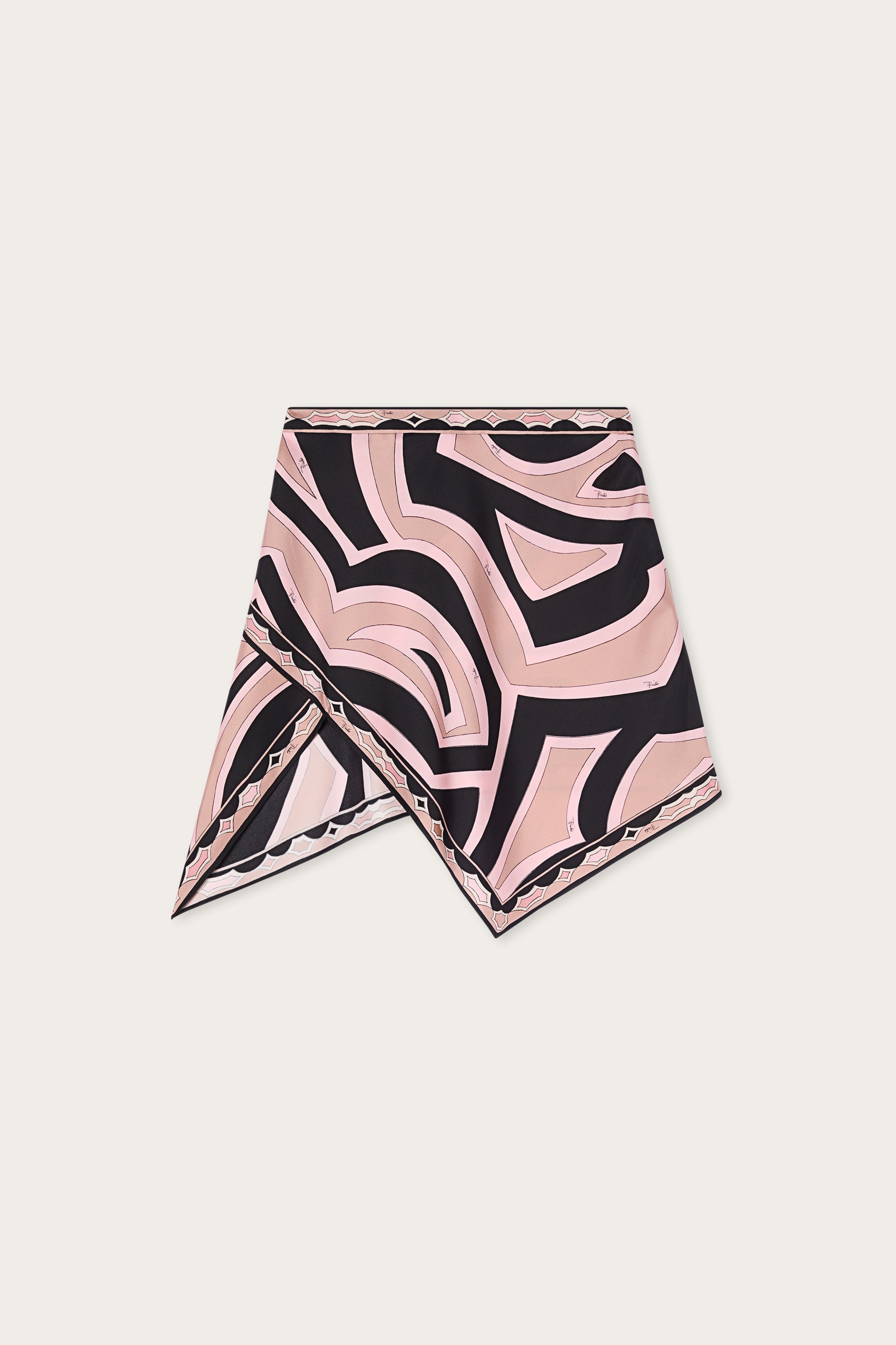 Emilio Pucci Jupe Labirinto jupe soie nude foulard zip