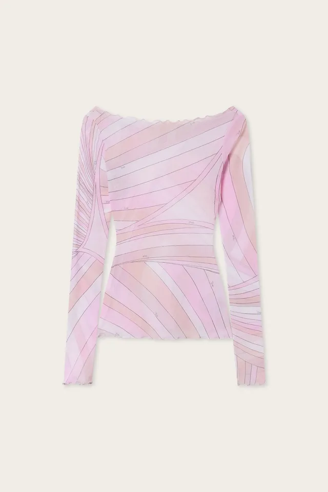Emilio Pucci Iride top tulle rose nude
