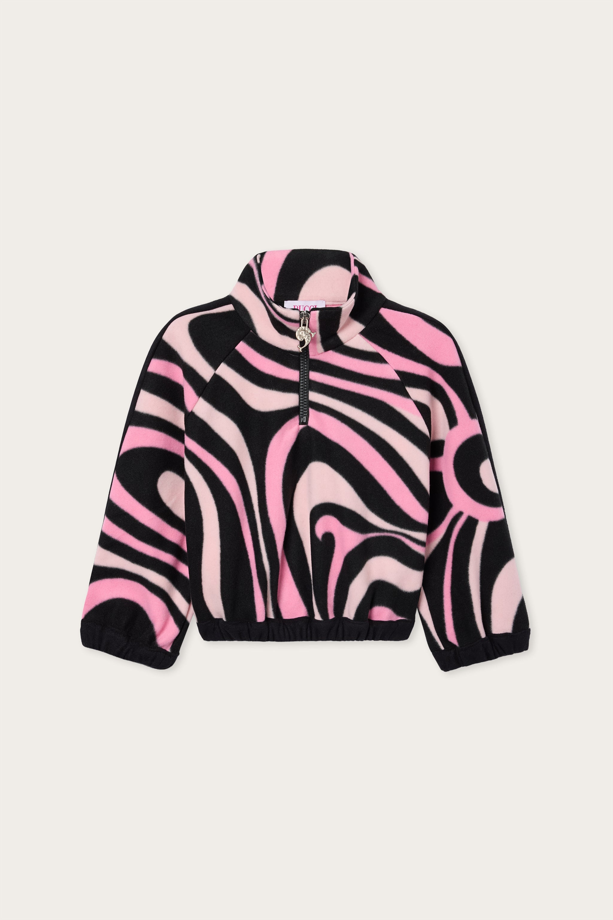 Emilio Pucci Sweat Marmo velours fille rose/noir