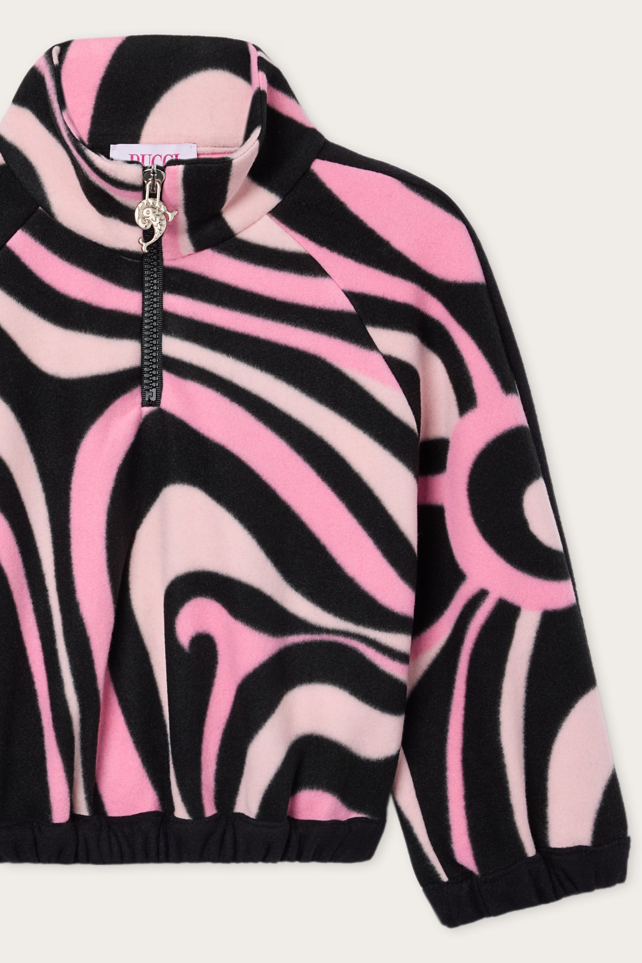 Emilio Pucci Sweat Marmo velours fille rose/noir