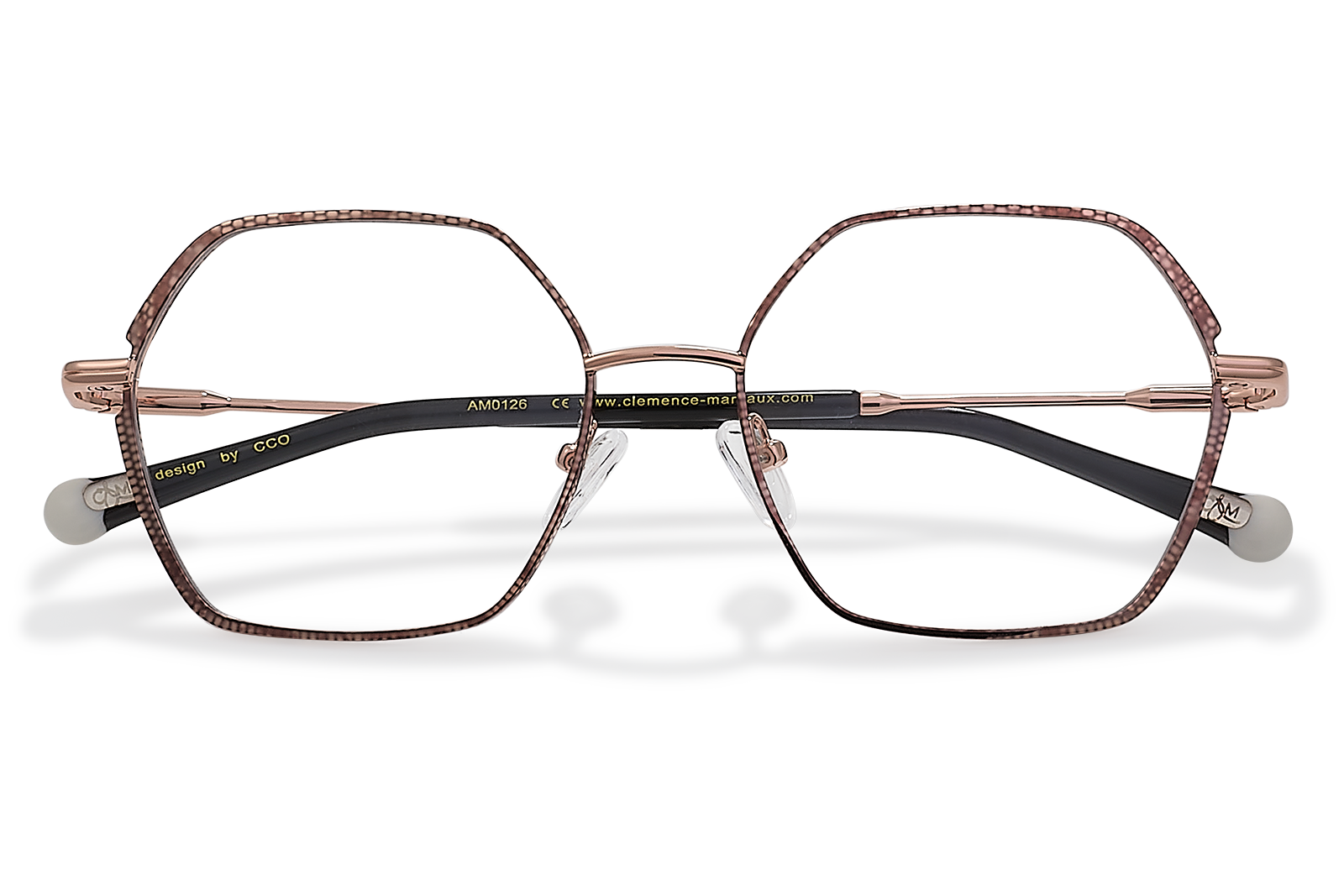 Clémence & Margaux La Mystérieuse lunettes de vue hexagonale doré bleu