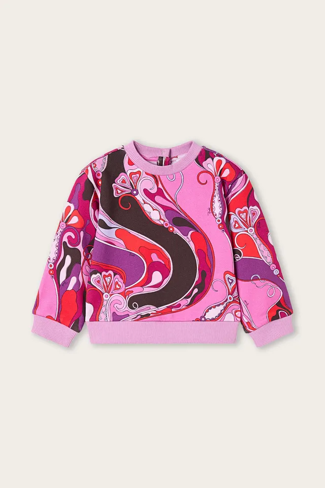 Emilio Pucci sweat baby Orchidee coton bio fuchsia rouge