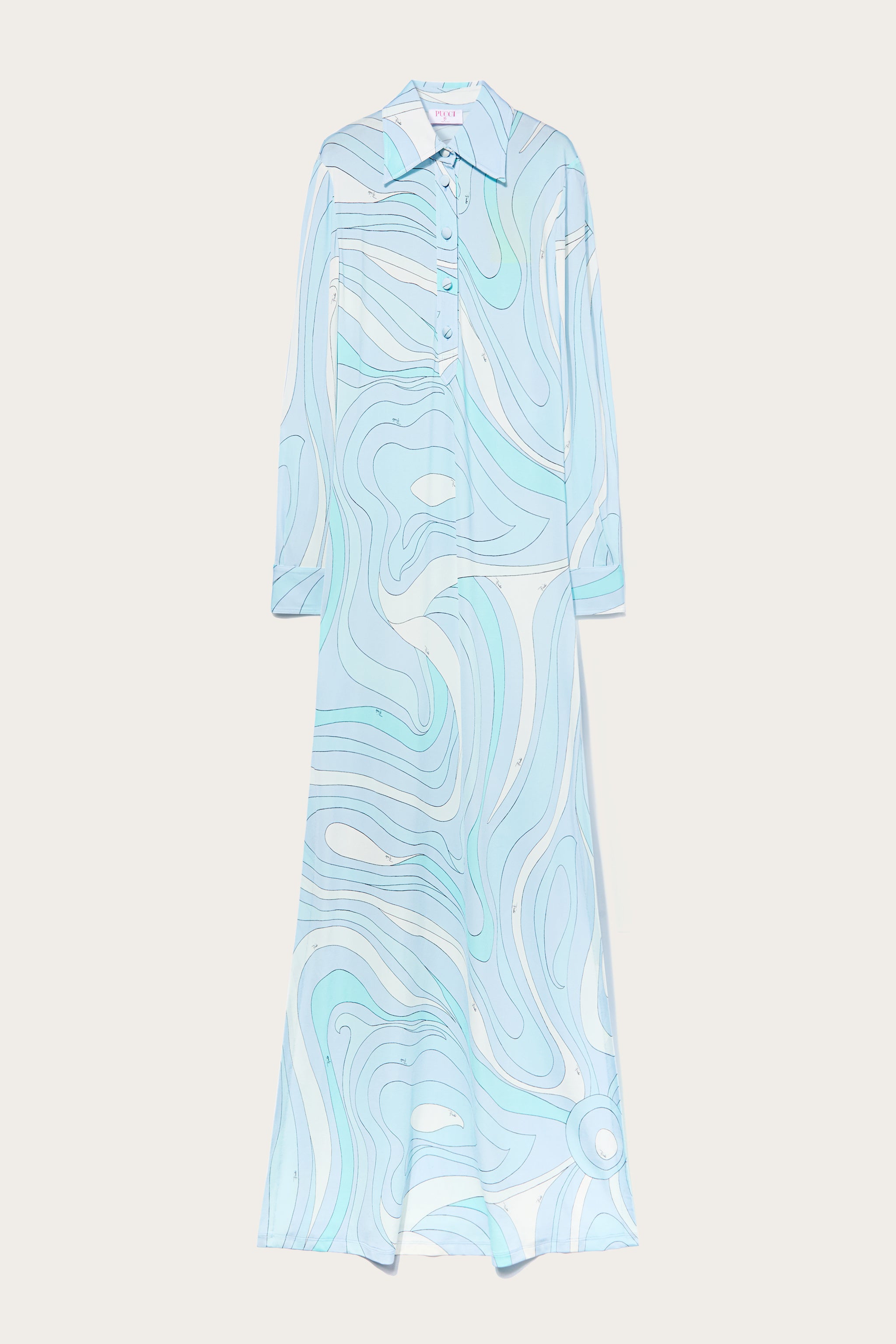 Emilio Pucci Dresses robe chemisier satin aqua Marmo