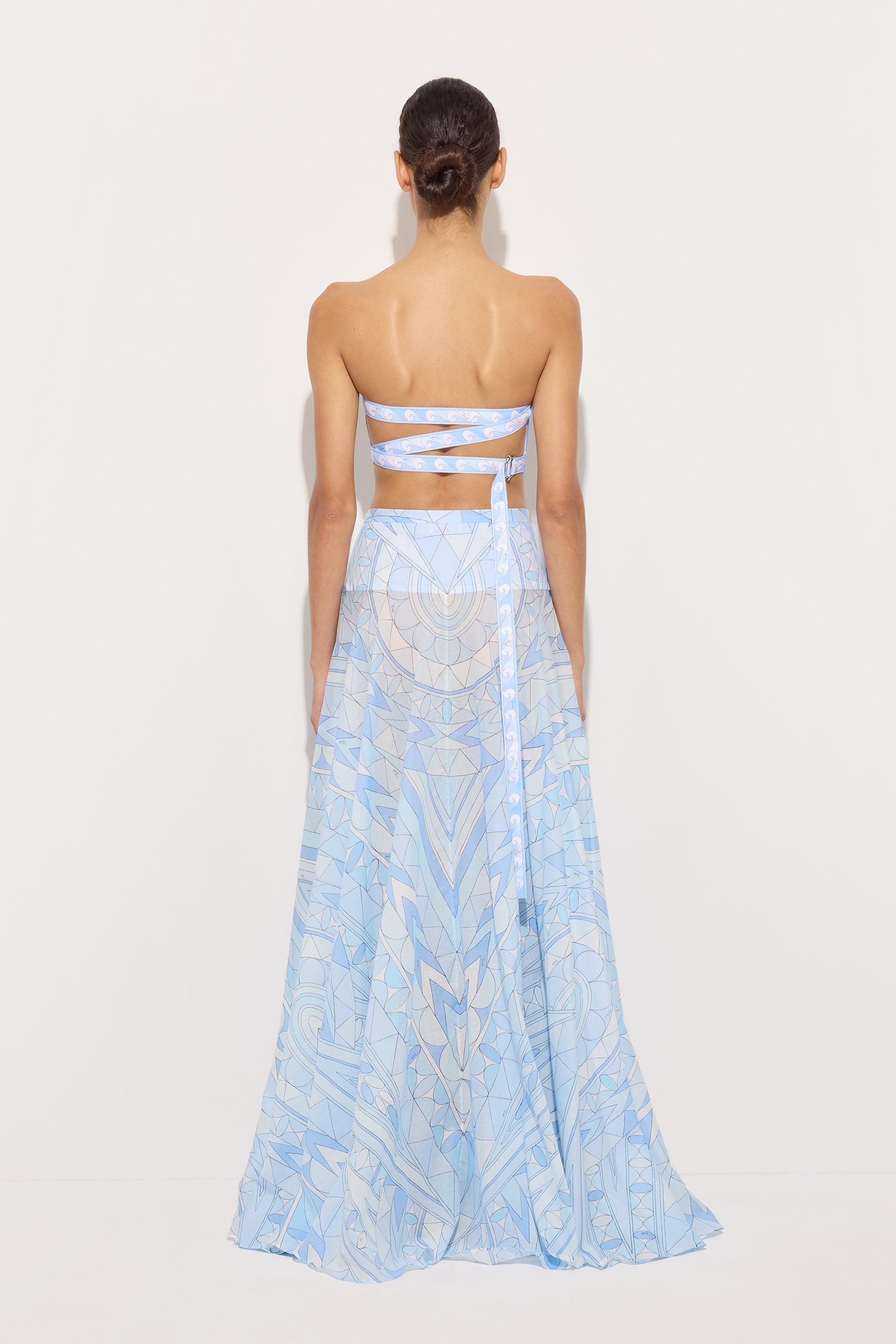 Emilio Pucci Manuba jupe coton bleu clair 38