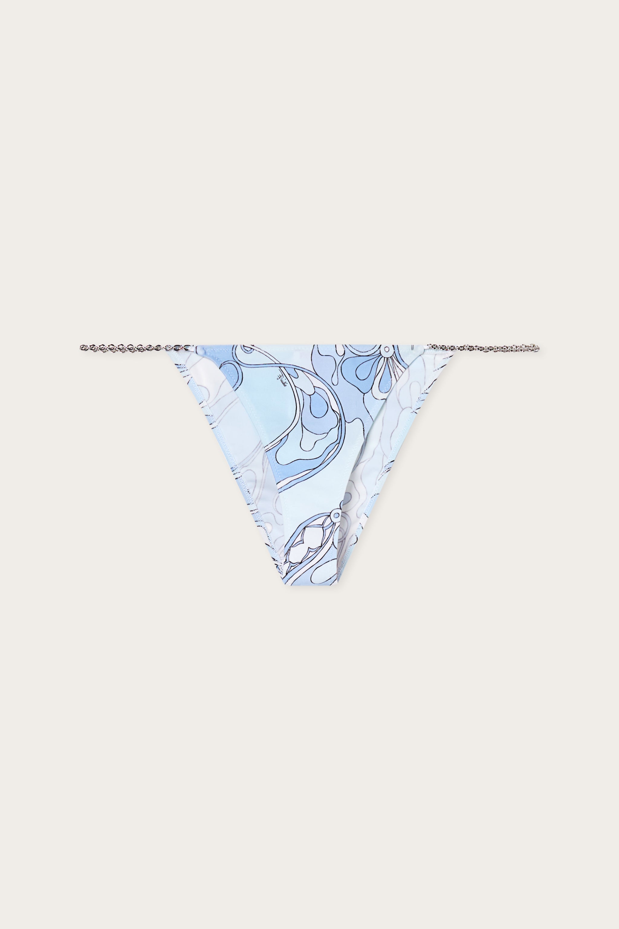 Emilio Pucci Slip Bikini Orchidee bas bleu clair lycra