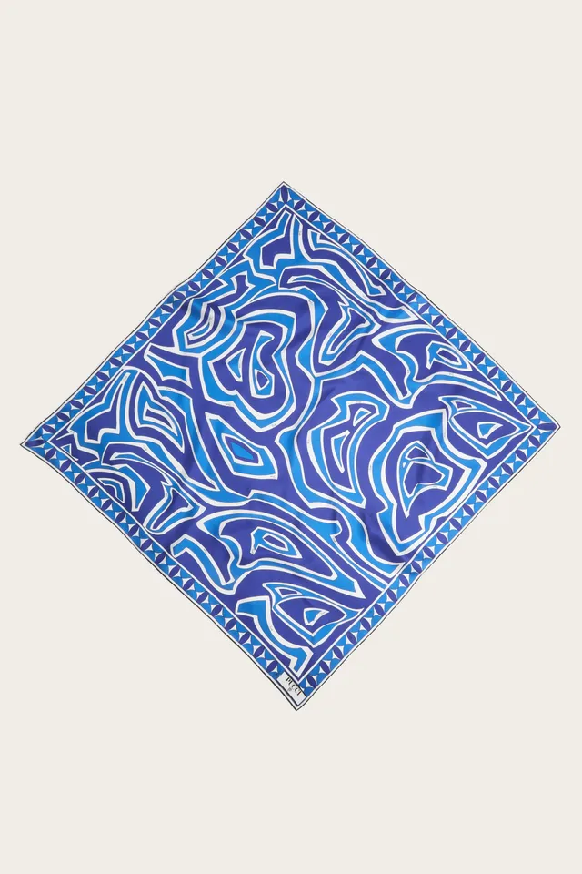 Emilio Pucci Silks Labirinto foulard soie turquoise