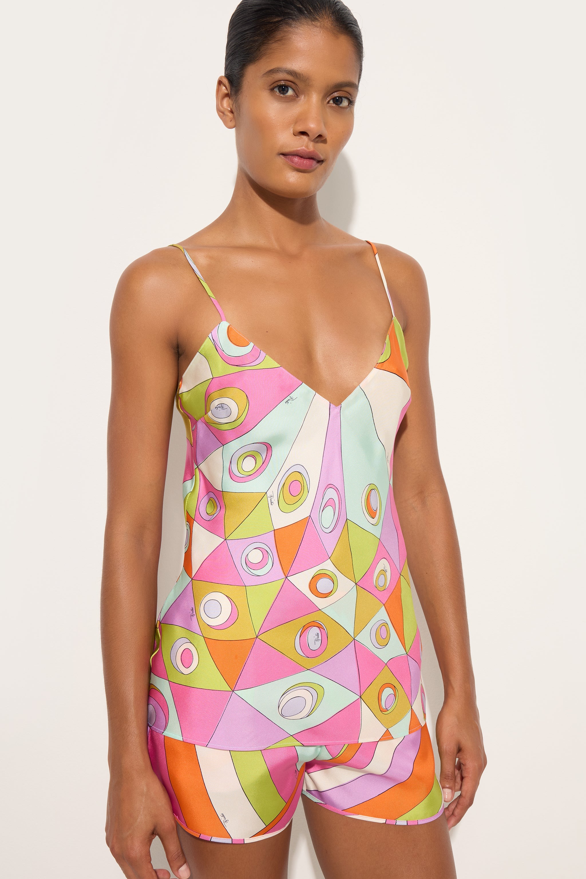 Emilio Pucci Occhi Top Soie Multicolore Femme