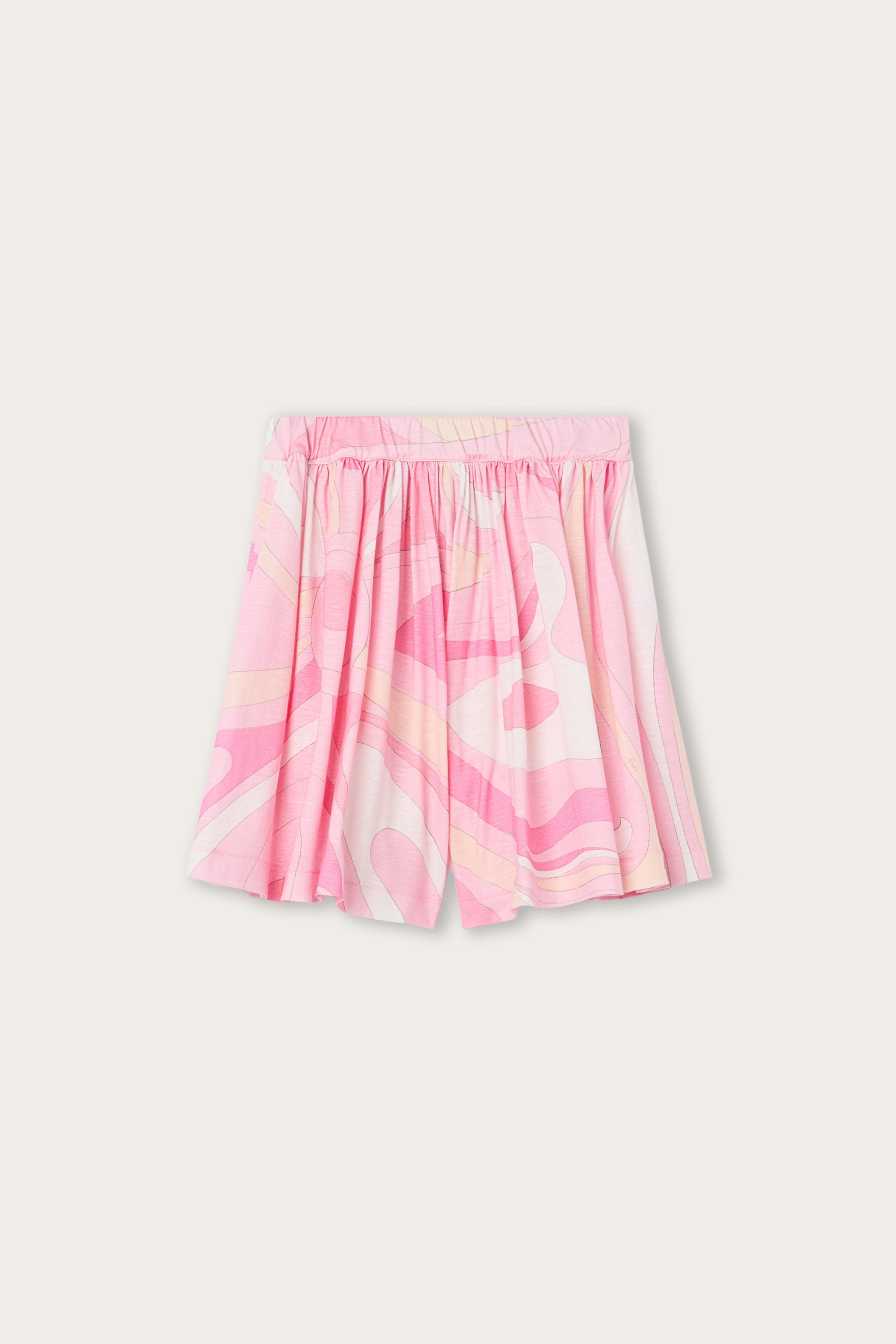 Emilio Pucci Marmo jupe fille beige rose jersey coton