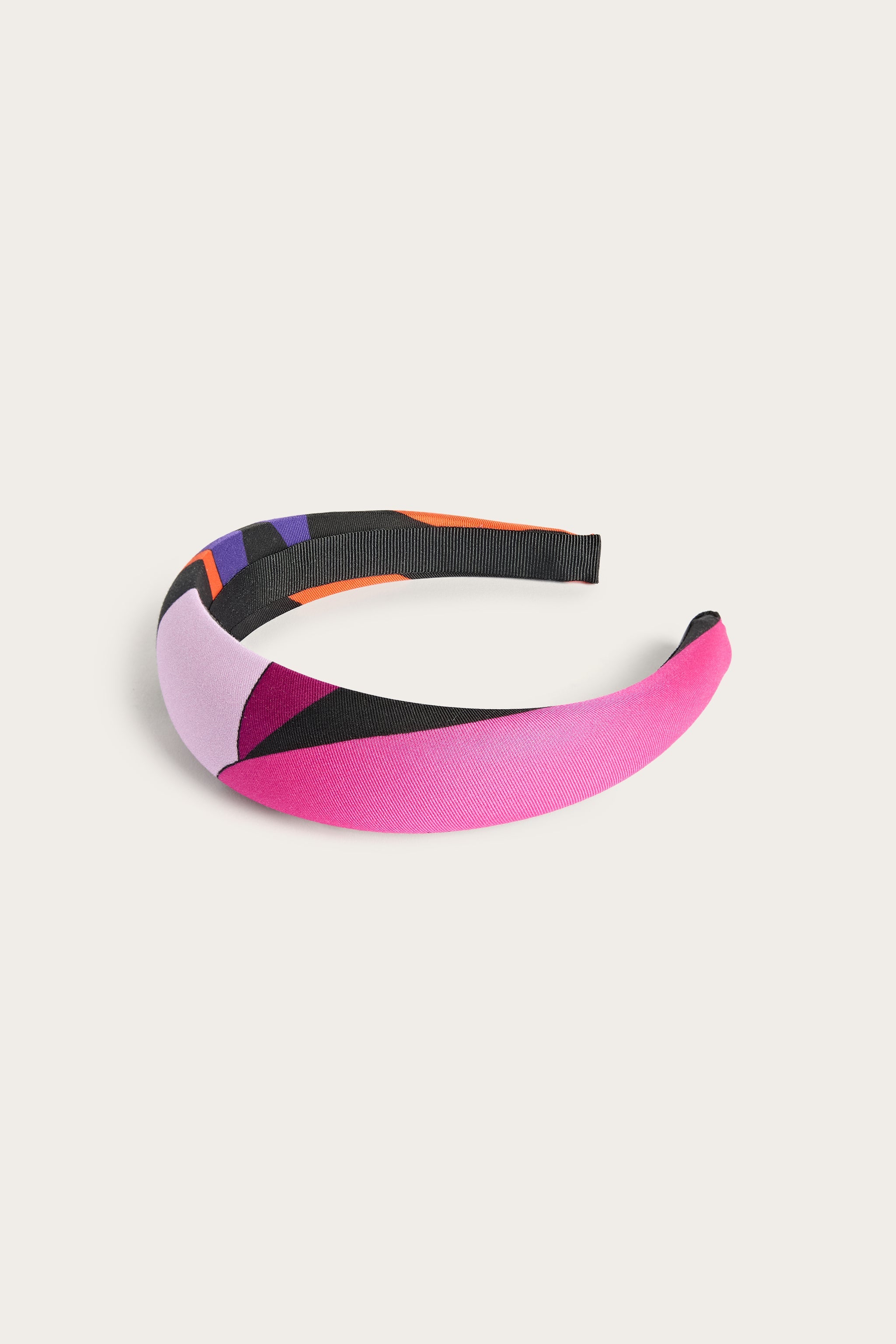 Emilio Pucci Marmo serre-tête viscose noir fuchsia enfant