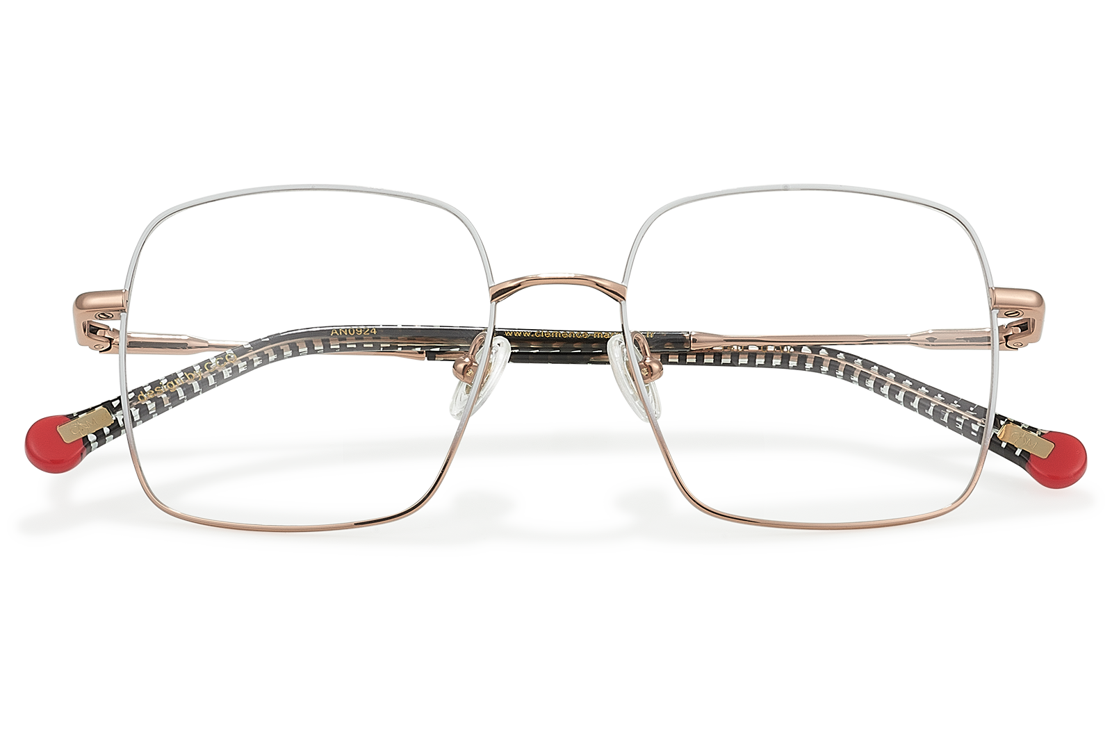 Clémence & Margaux The Holly-Tree lunettes de vue Doré & Blanc Beige carré