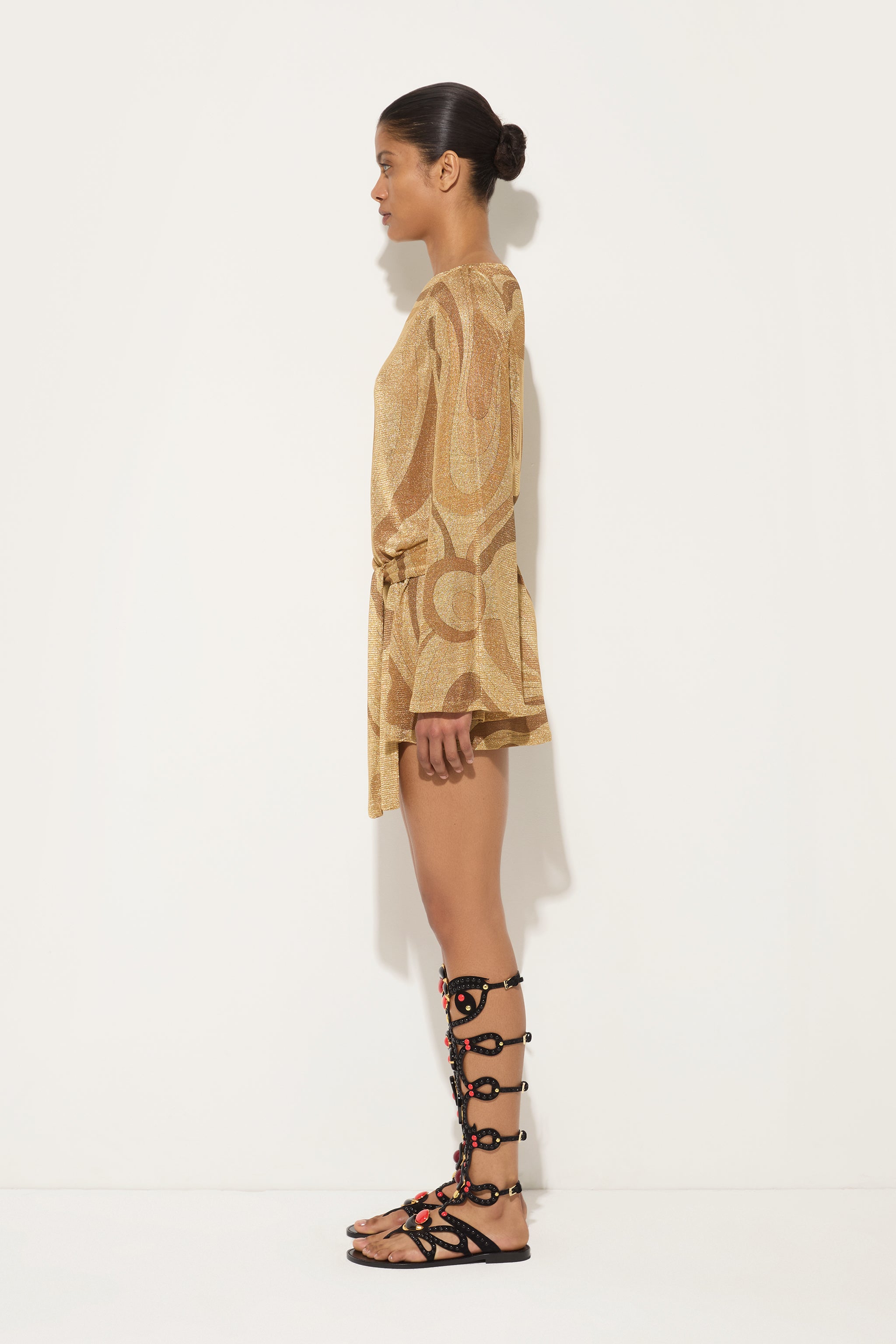 Emilio Pucci robe lame Marmo doree ceinture