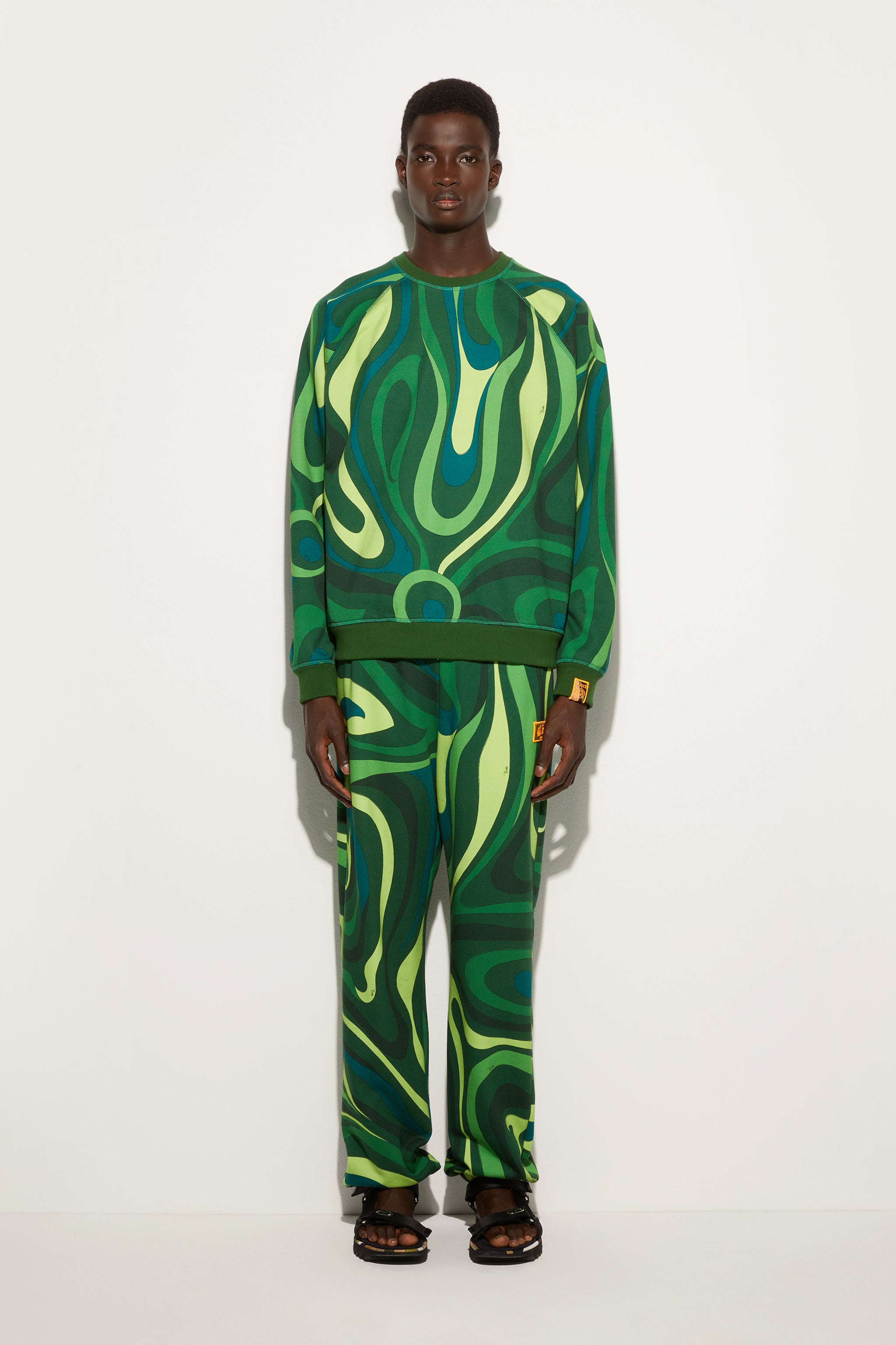 Emilio Pucci Man Ready To Wear sweat polaire marbre vert S