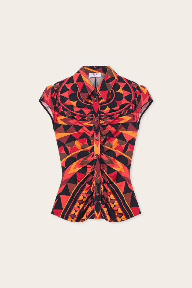 Emilio Pucci Blusa Manuba chemisier orange viscose
