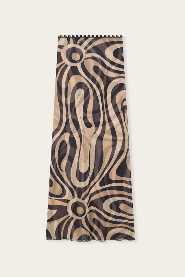 Emilio Pucci Gonna Marmo jupe longue beige noir