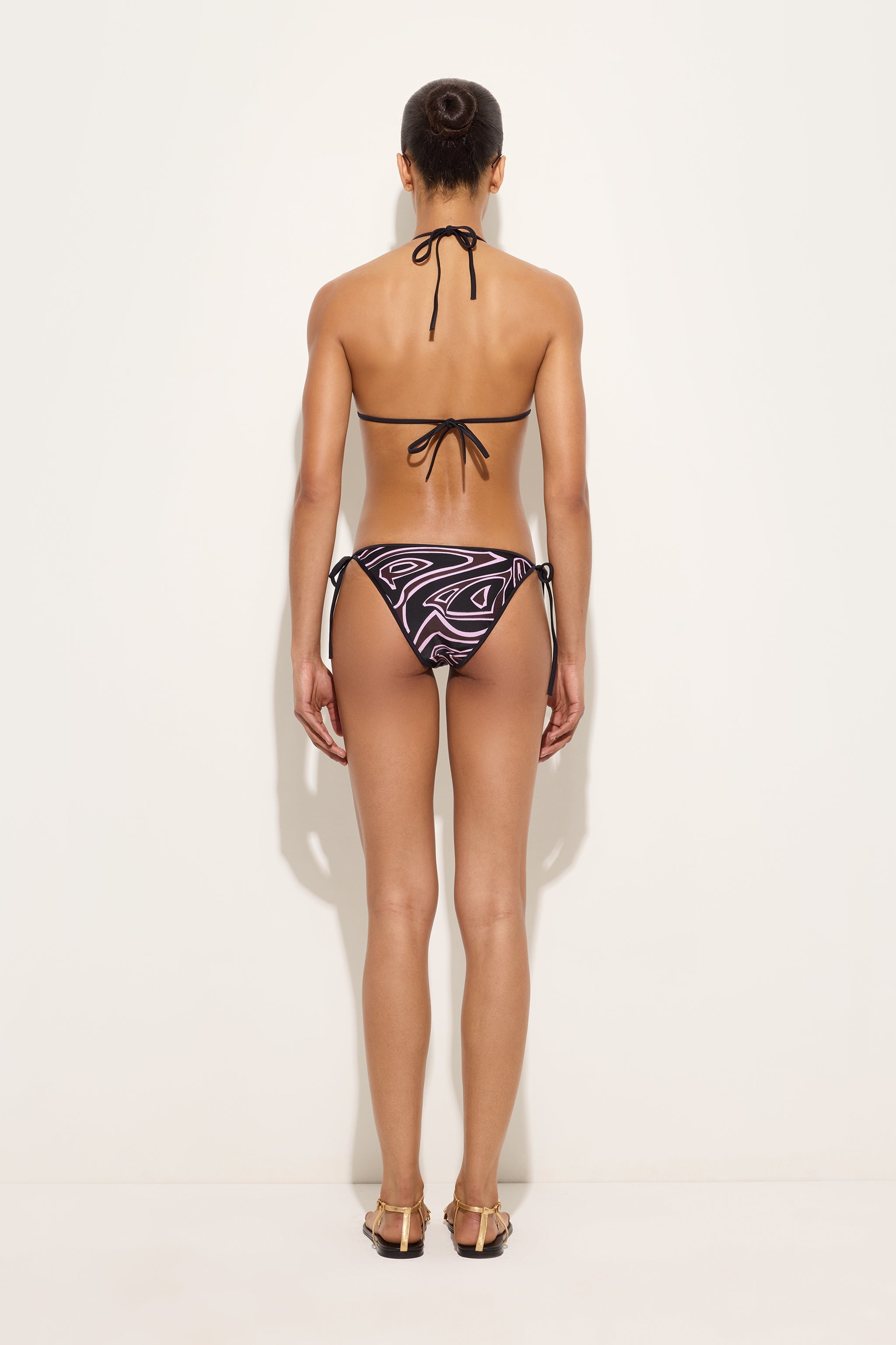 Emilio Pucci Labirinto haut bikini kaki rose lycra