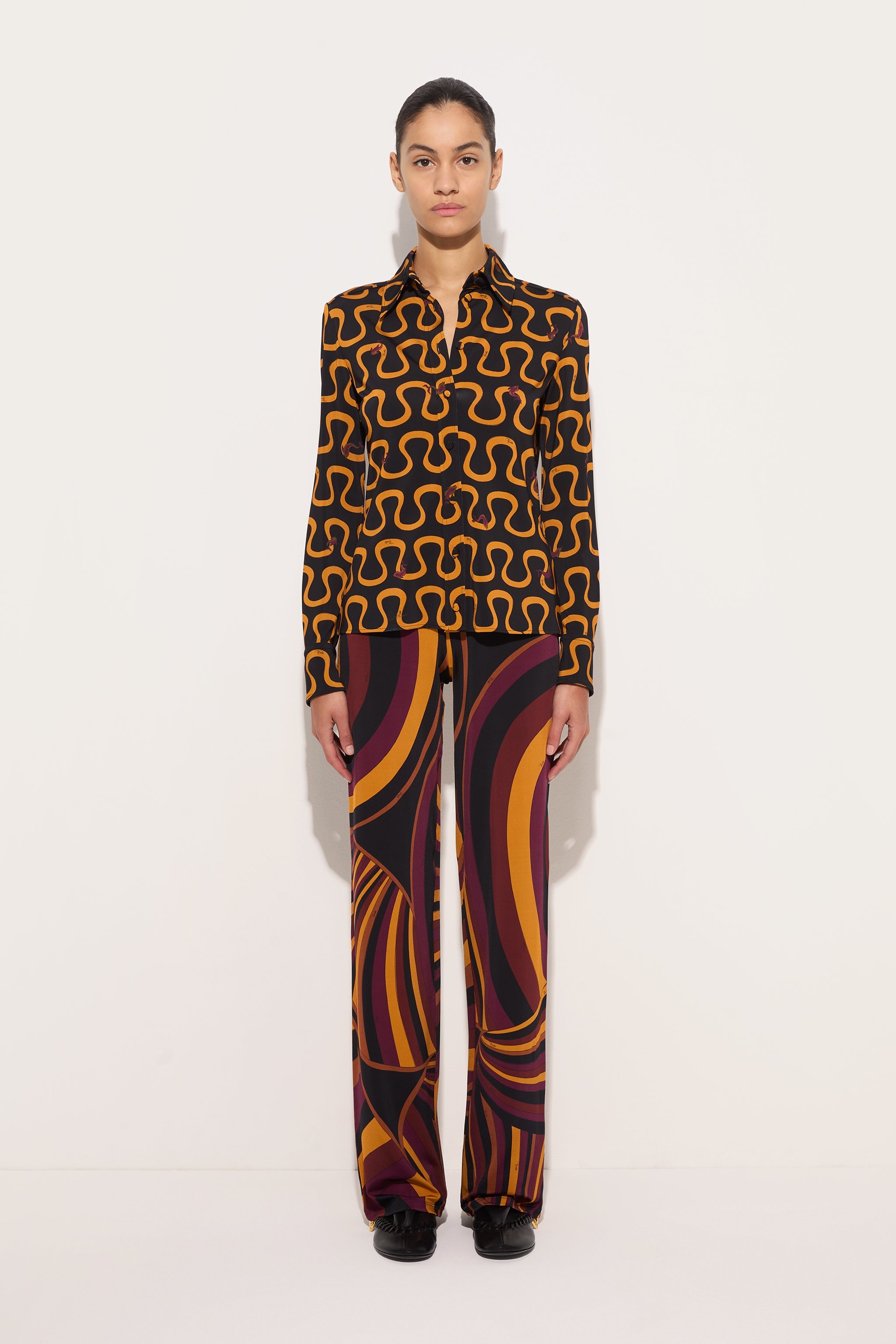 Emilio Pucci Pantalon Iride Bordeaux satiné femme