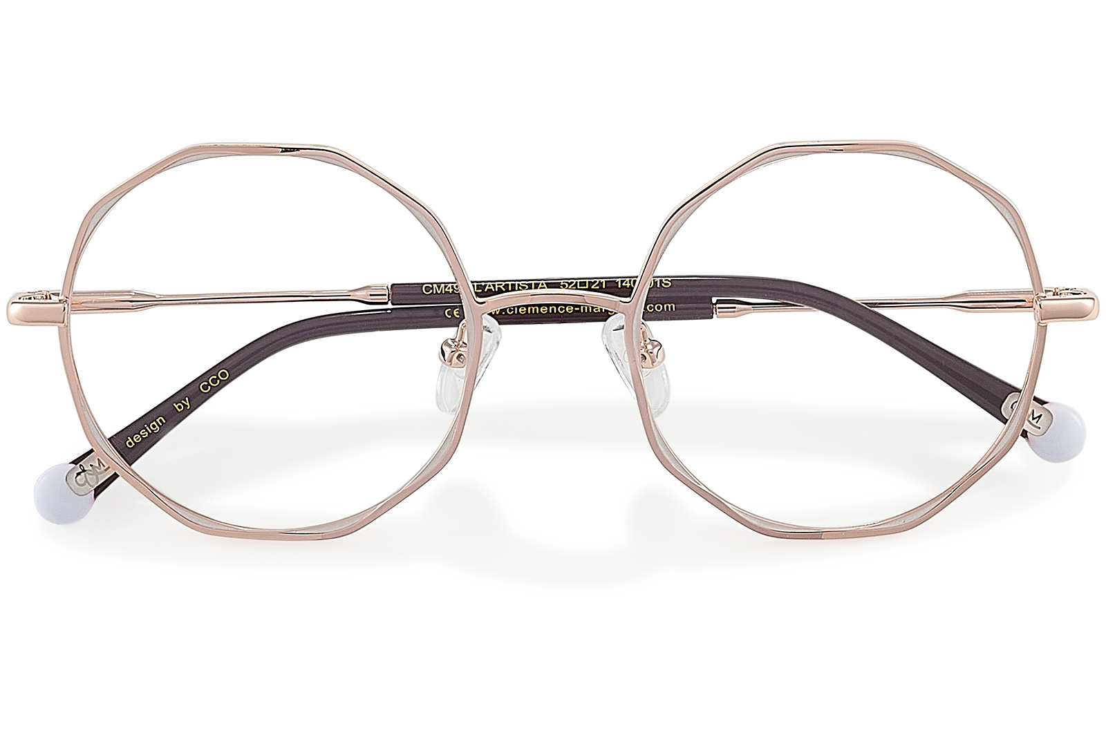 Clémence & Margaux L'Artista lunettes de vue Gris & Doré ronde