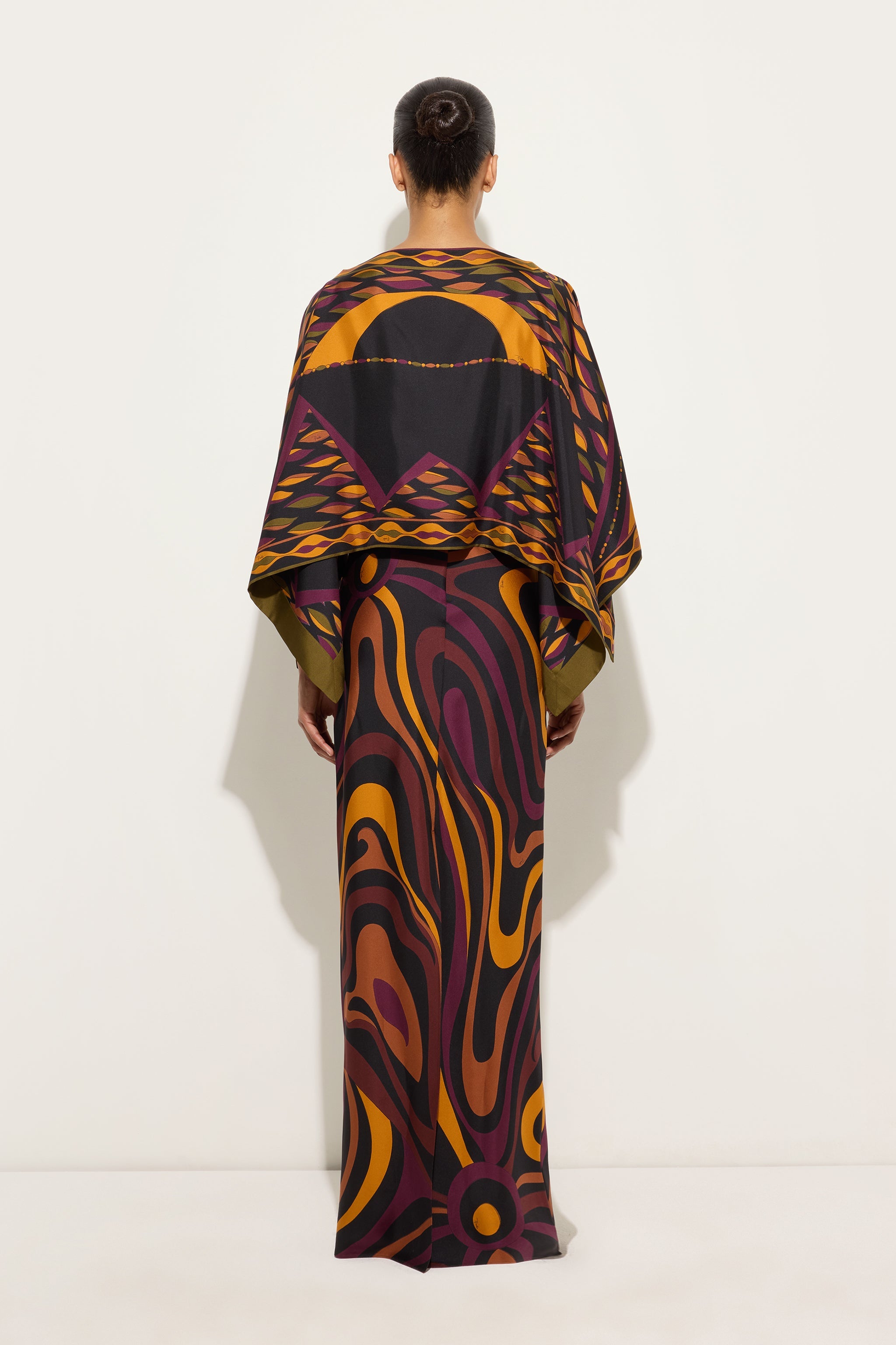 Emilio Pucci Marmo 6URI306U761003 Robe longue soie Bordeaux/Gold