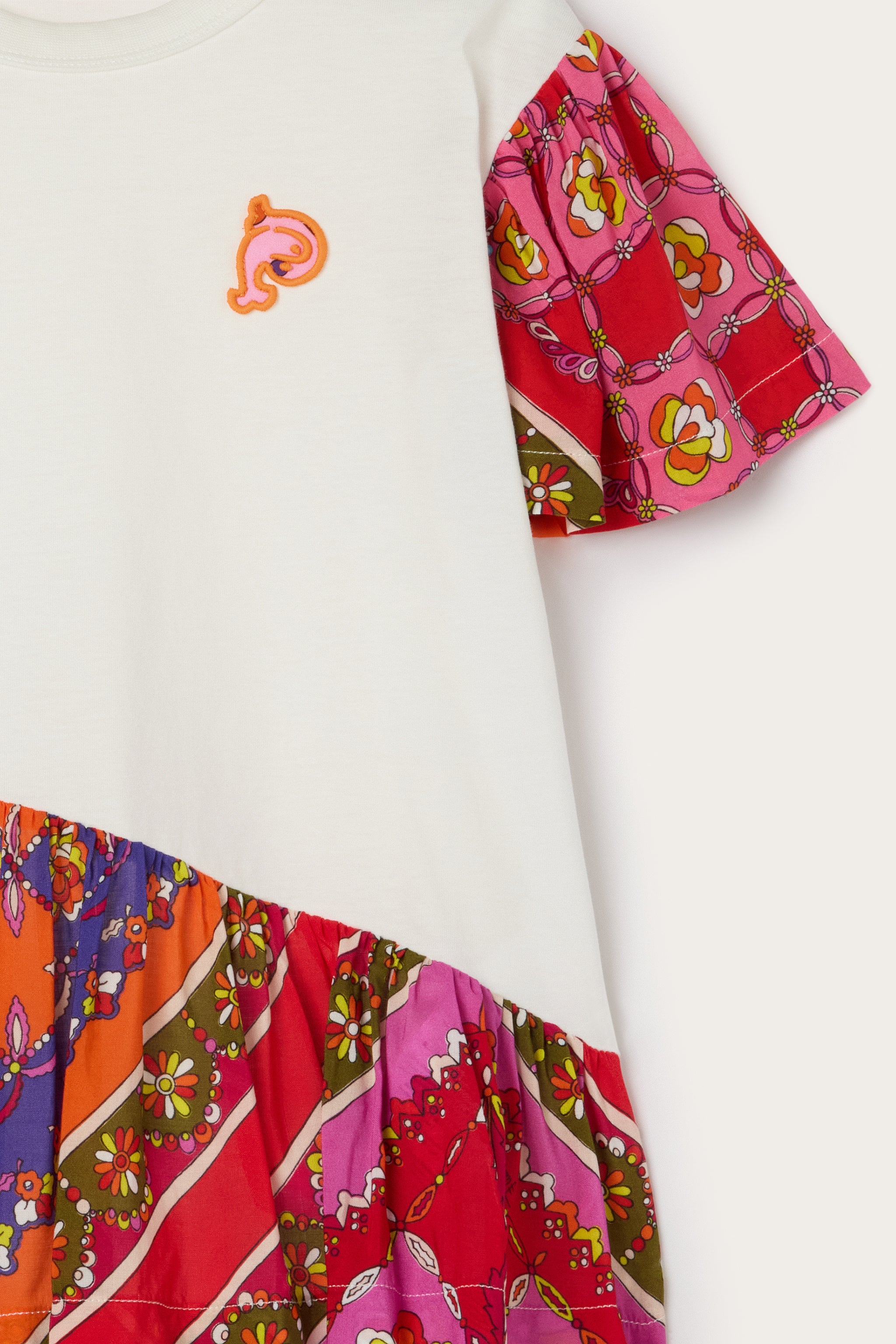 Emilio Pucci t-shirt fille blanc coton patch poisson