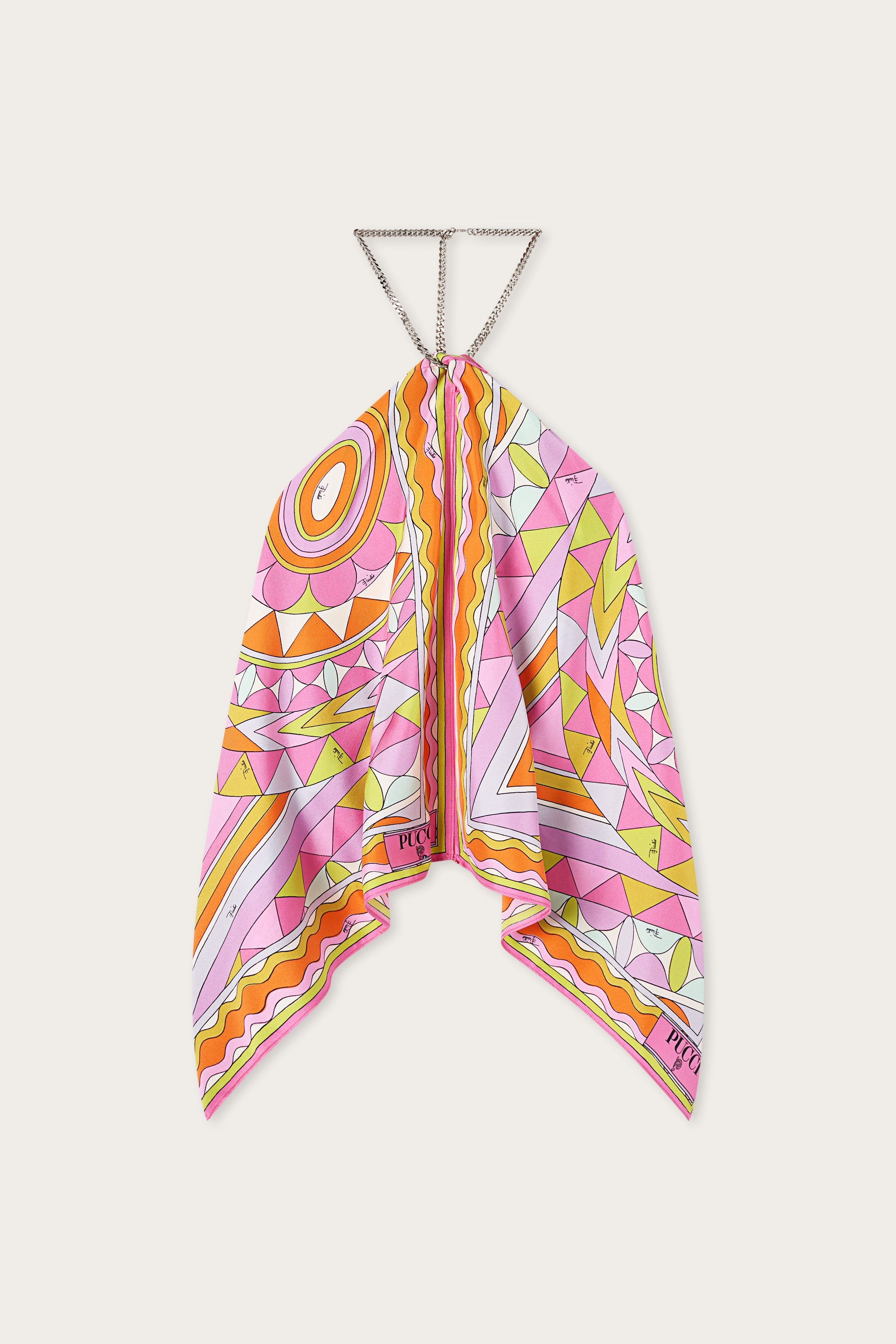 Emilio Pucci Top Manuba haut soie multicolore chaîne