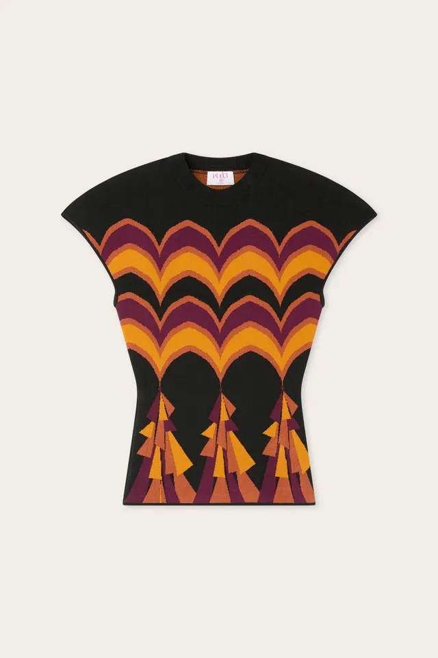 Emilio Pucci Baiadera Top jacquard bordeaux or