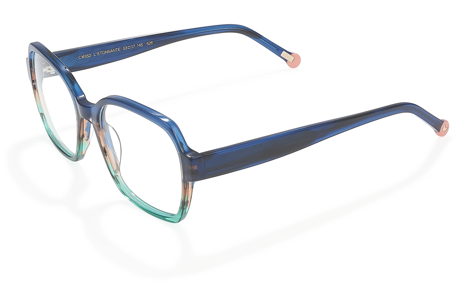 Clémence & Margaux L'Etonnante lunettes de vue Dégradé Bleu carré strass