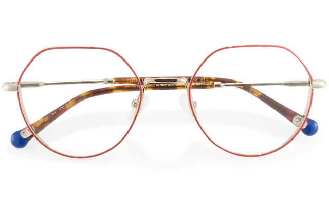 Clémence & Margaux La Rigolote lunettes de vue Rouge Doré tonneau