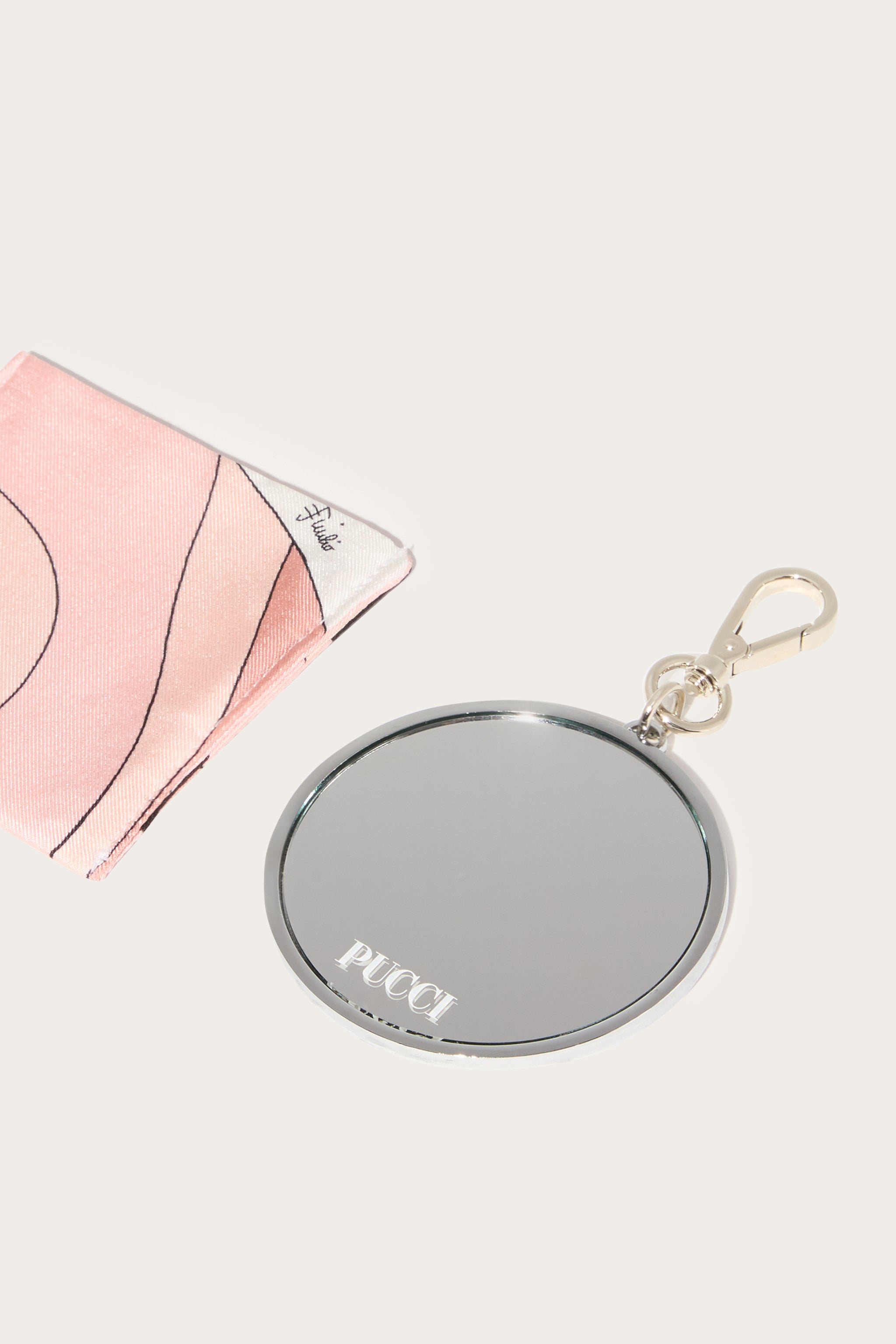 Emilio Pucci Marmo miroir porte-clés nude pochette