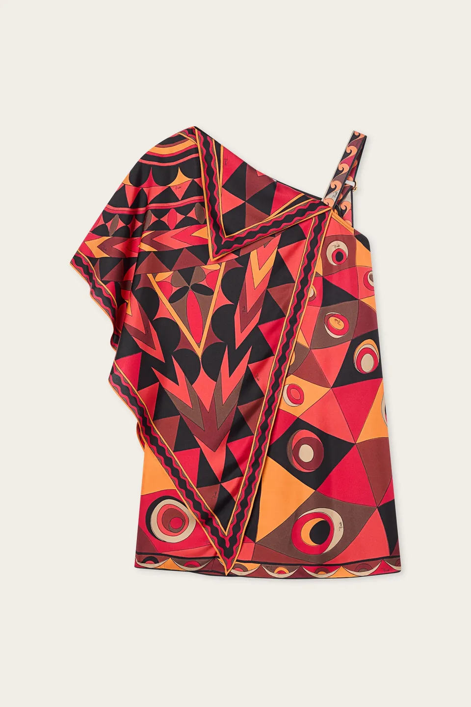 Emilio Pucci DRESSES robe soie orange black asymétrique