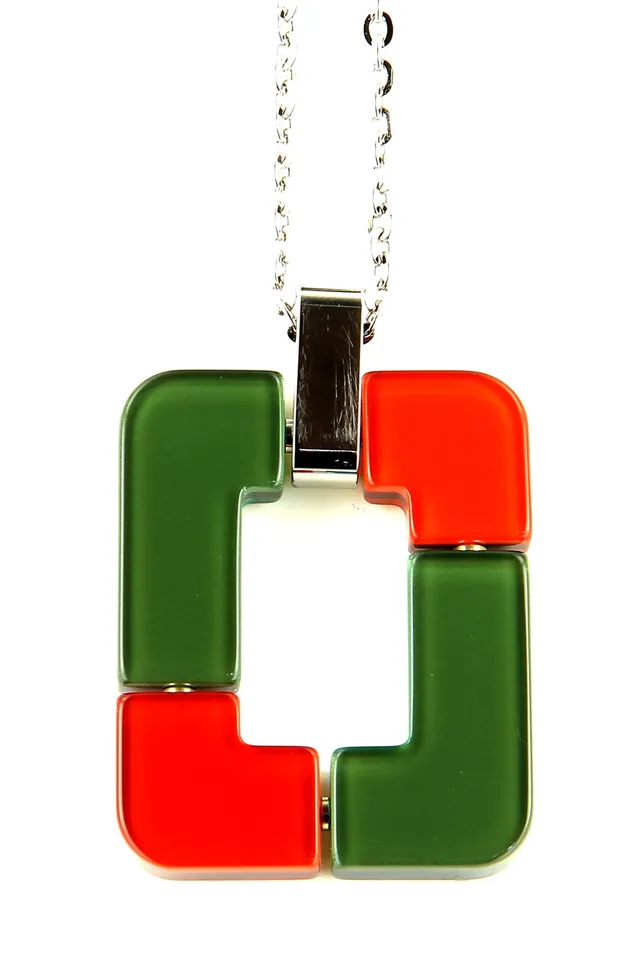 Xavier Derome PEN31 pendentif lunettes multicolore