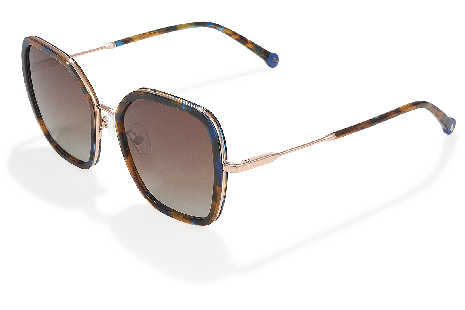 Clémence & Margaux La Jolie Dame lunettes de soleil moucheté bleu brun